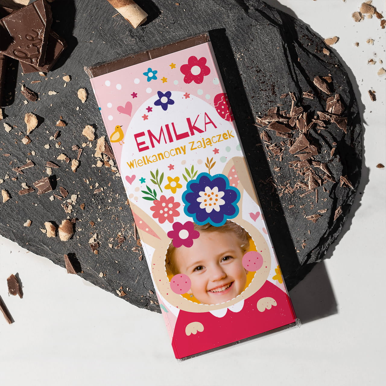 Czekolada na Wielkanoc - prezent na zająca dla dziewczynki