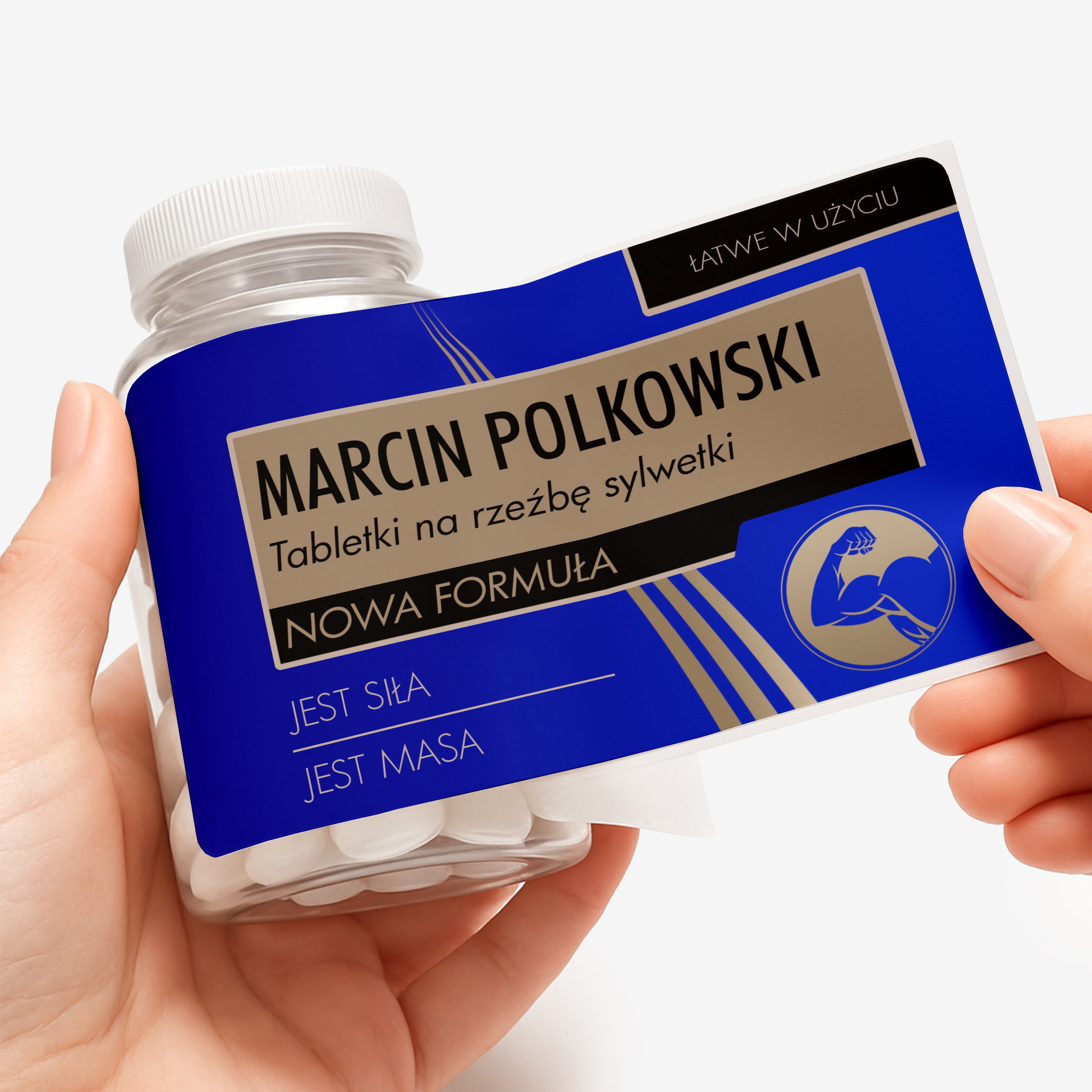 Personalizowany pojemnik na miętówki - Na rzeźbę sylwetki - prezent dla kulturysty