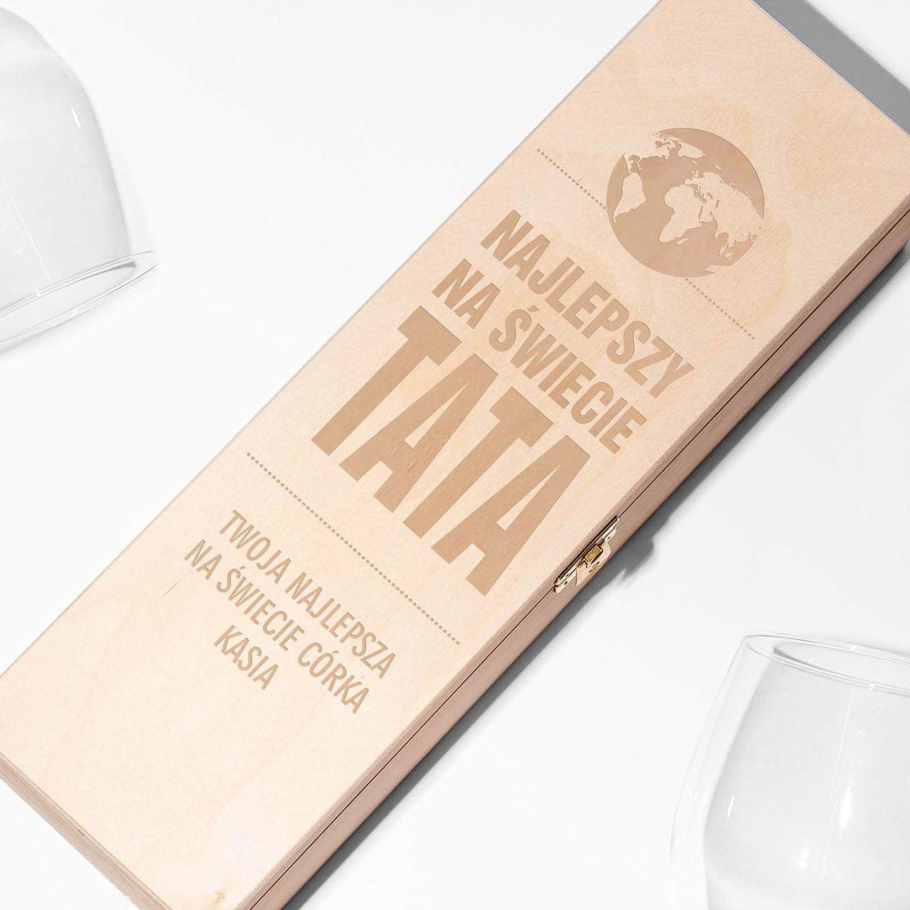 Grawerowana skrzynka na wino na Dzień Ojca
