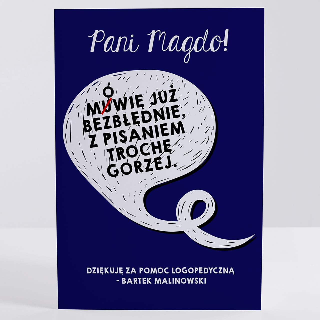 Personalizowana kartka dla logopedy kartka personalizowana prezent dla logopedy podziękowanie dla logopedy
