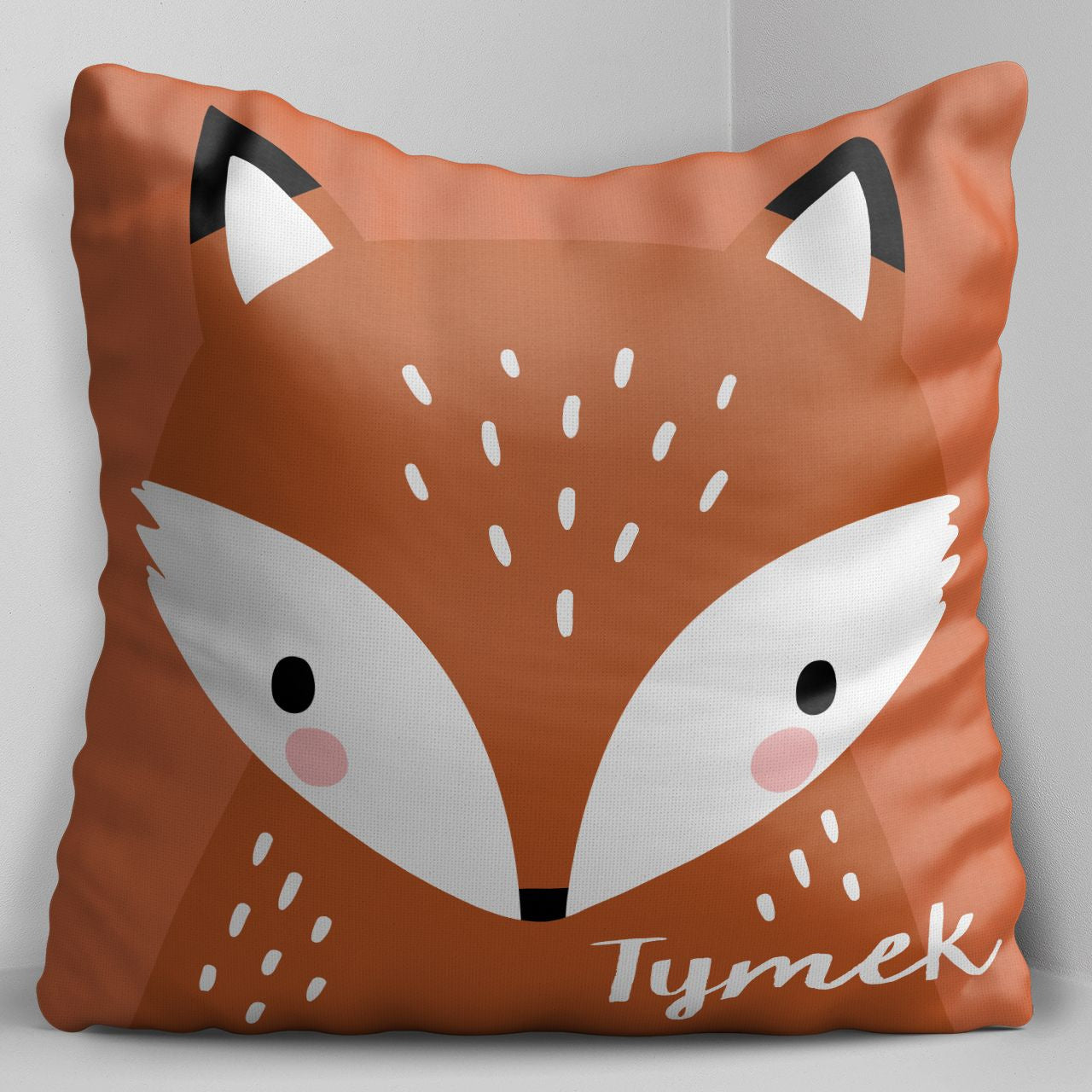 Personalizowana poduszka z liskiem poduszka personalizowana prezent dla dziecka prezent dla chłopca