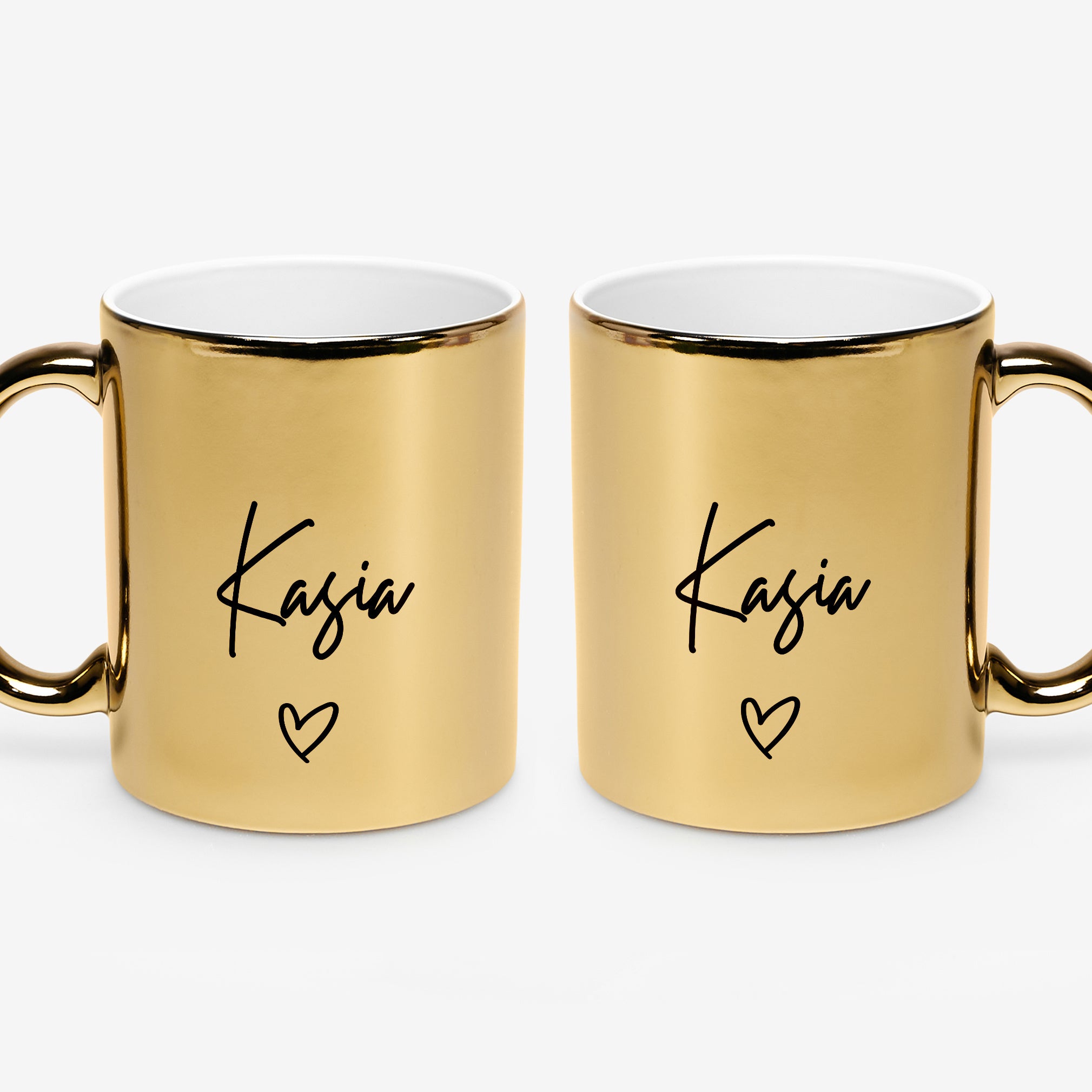 Złoty kubek z imieniem - prezent dla kobiety personalizowany kubek z imieniem prezent dla niej 