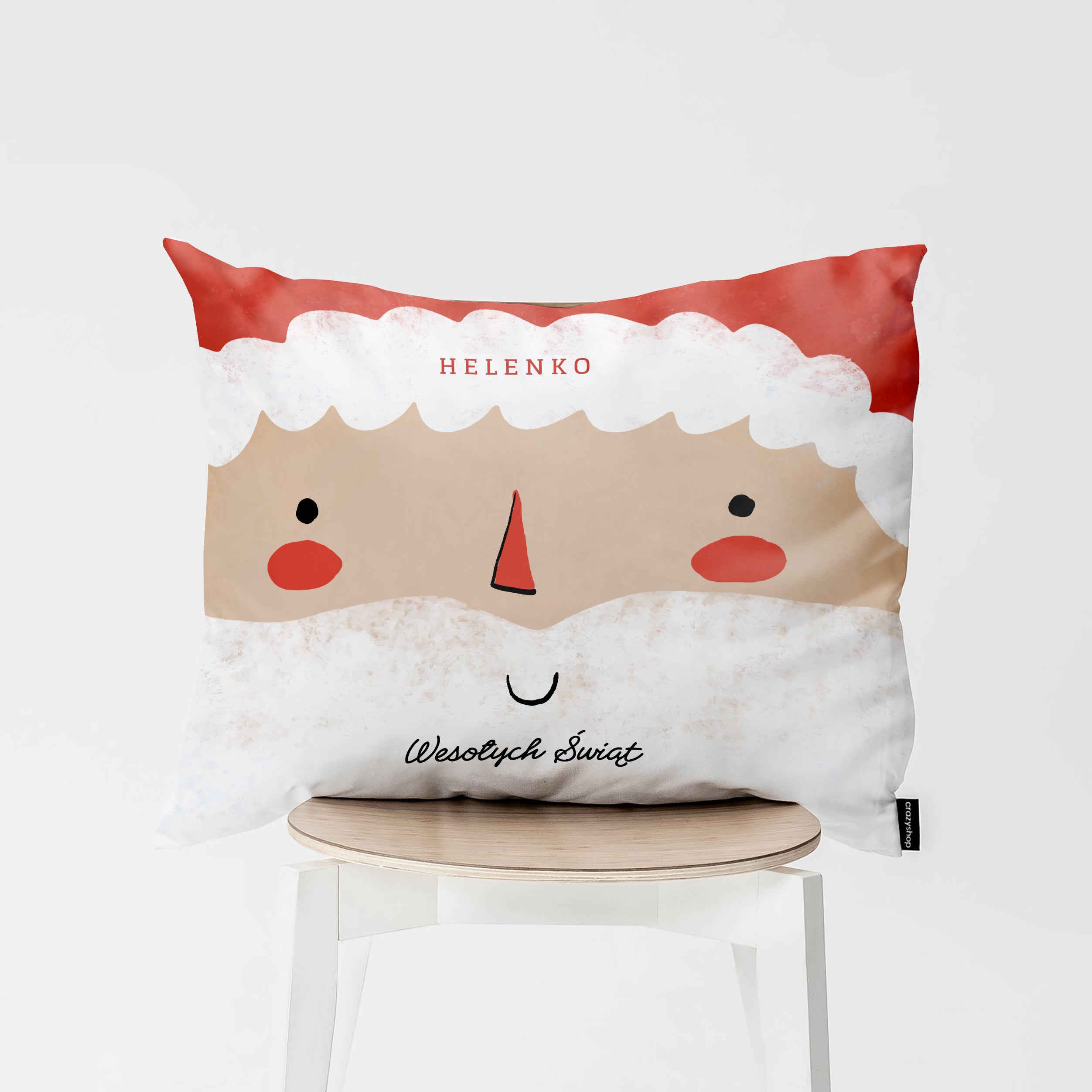 Personalizowana poduszka z Mikołajem - prezent dla dziecka