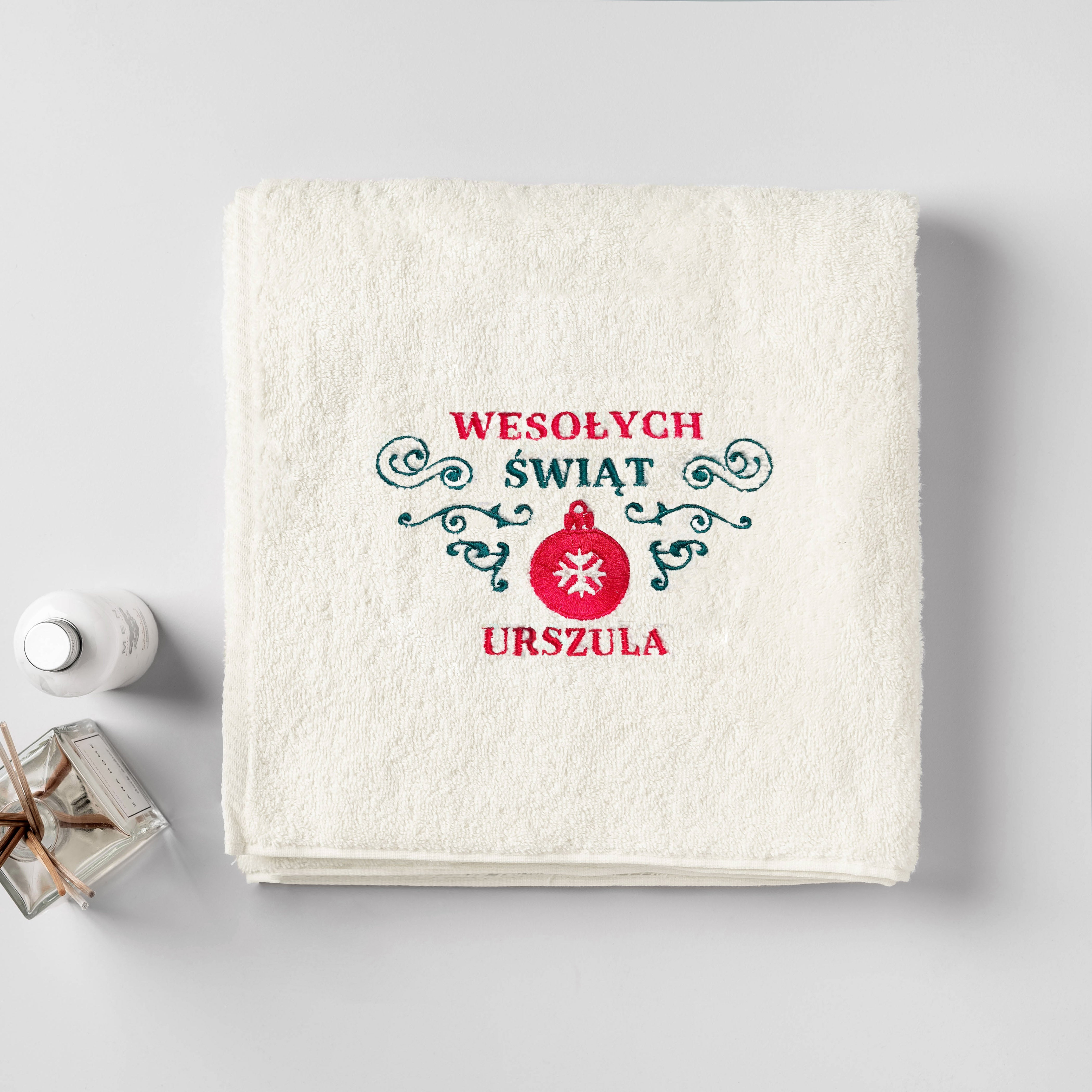 Haftowany ręcznik świąteczny