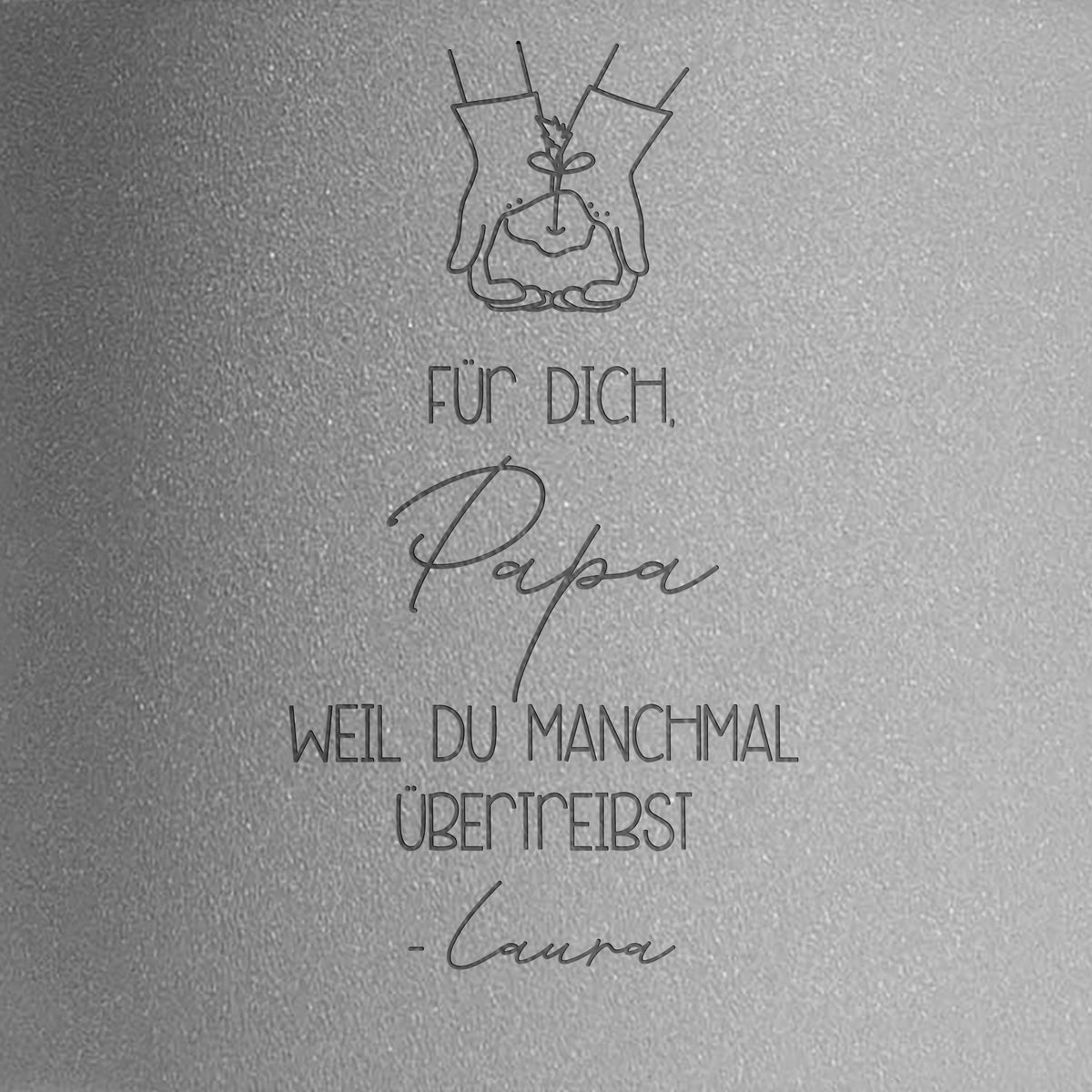 Blumentopf mit Aufschrift MANCHMAL ÜBERTREIBST DU lustiges Geschenk für Papa