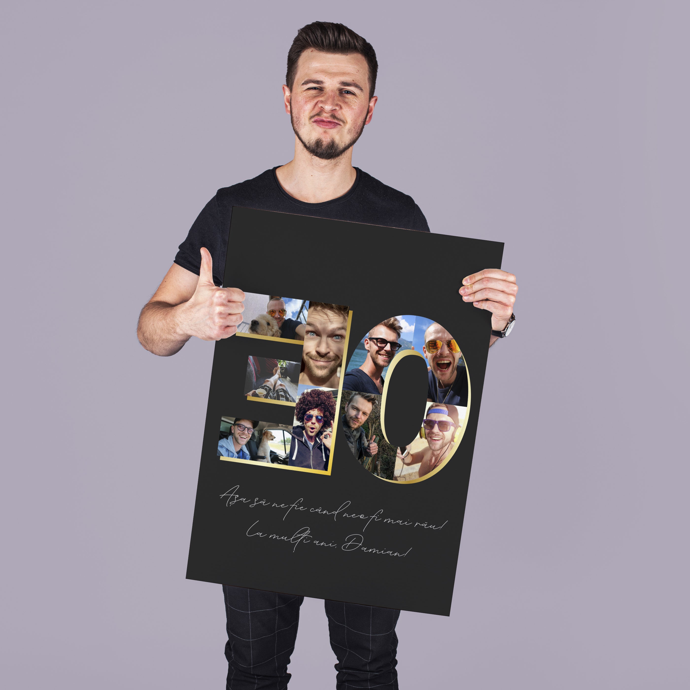 Duża kartka na 30 urodziny dla mężczyzny - kolaż zdjęć kartka urodzinowa upominek dla mężczyzny