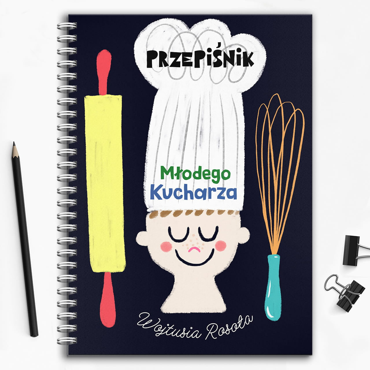 Personalizowany przepiśnik dla młodego kucharza prezent dla kucharza zeszyt na przepisy gadżet dla kucharza