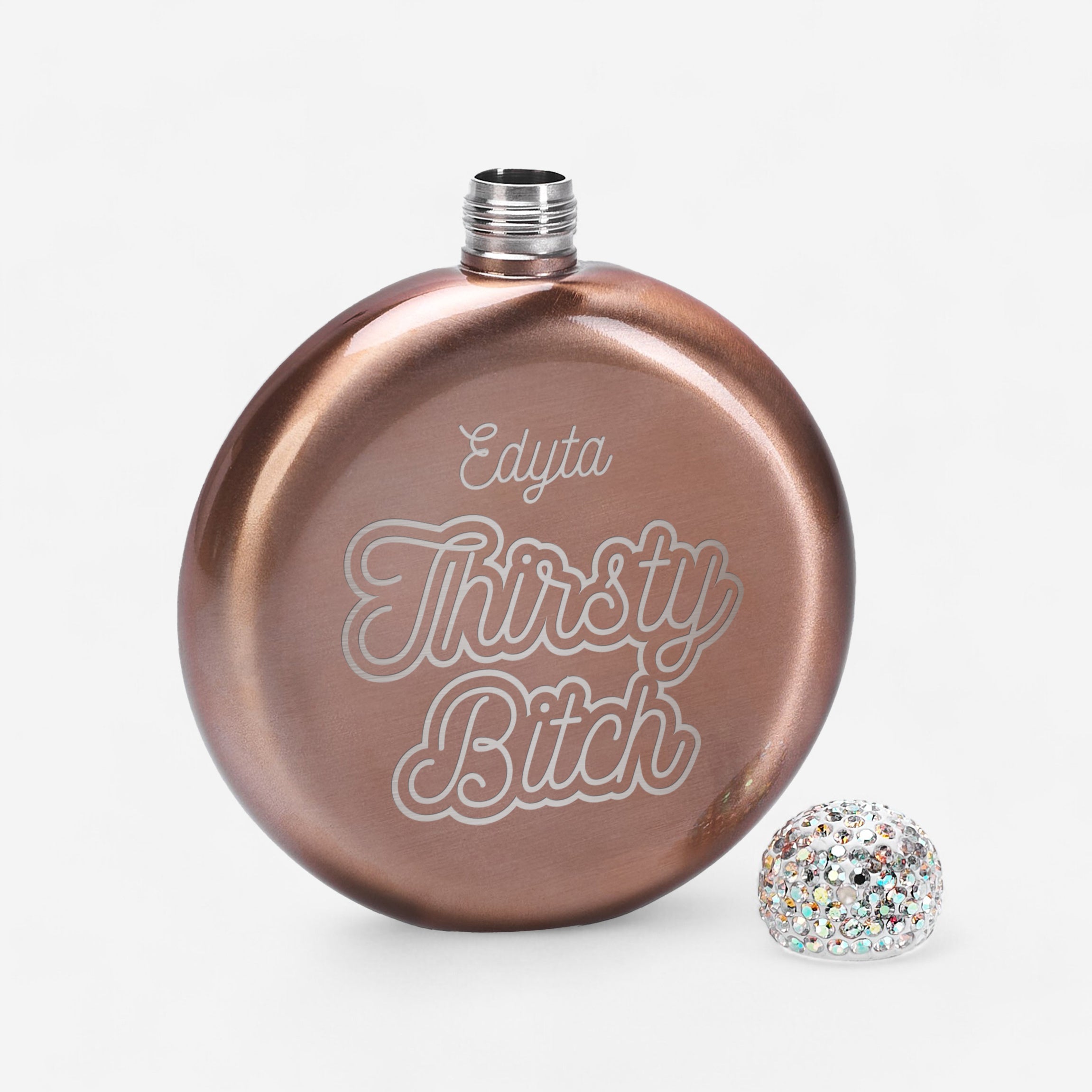 Grawerownana piersiówka kobieca - śmieszny prezent dla przyjaciółki