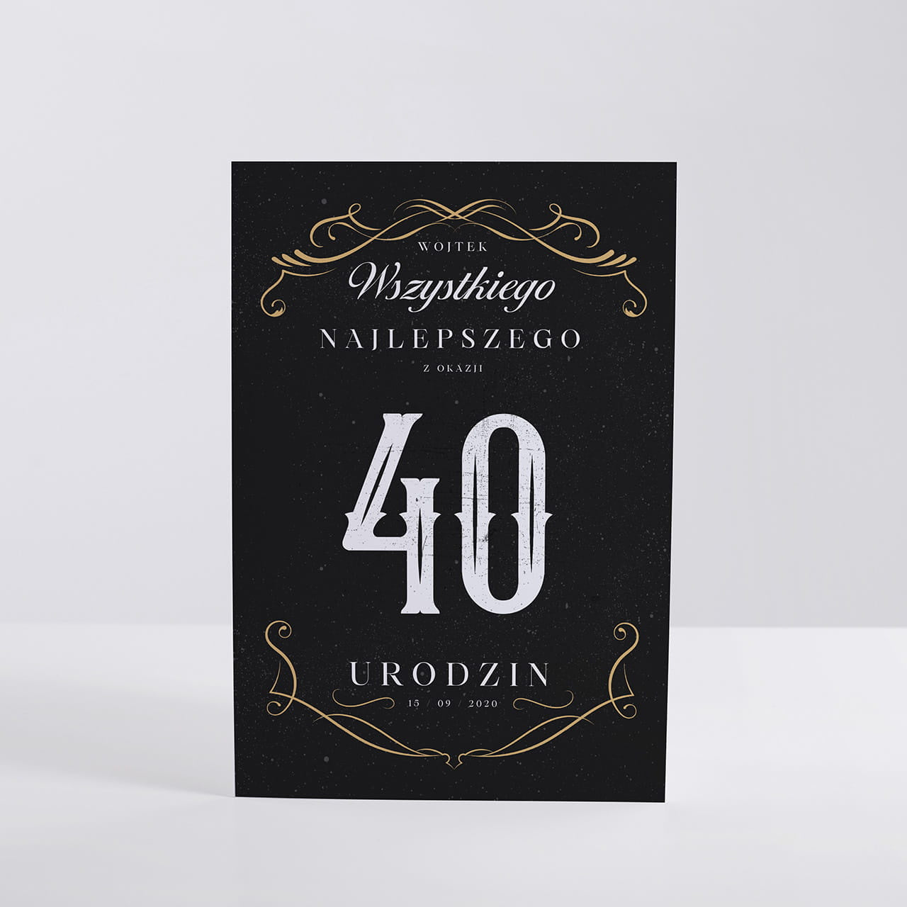 Personalizowana kartka na 40 urodziny dla mężczyzny kartka urodzinowa upominek na 40 urodziny dla mężczyzny