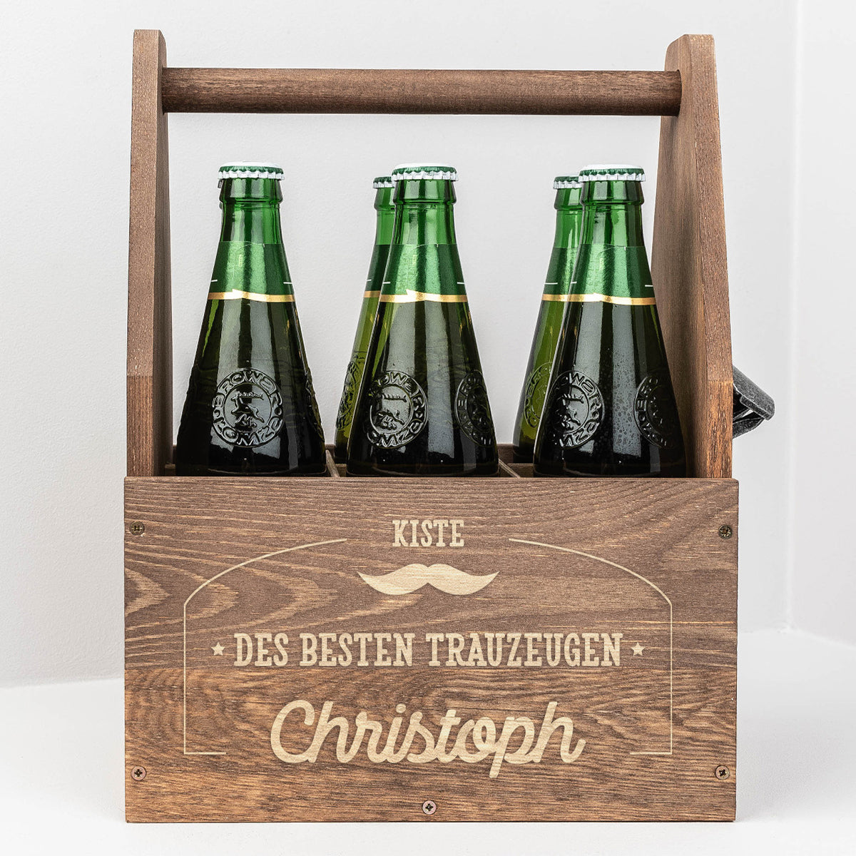 Gravierter Bierträger - GESCHENK FÜR DEN TRAUZEUGEN
