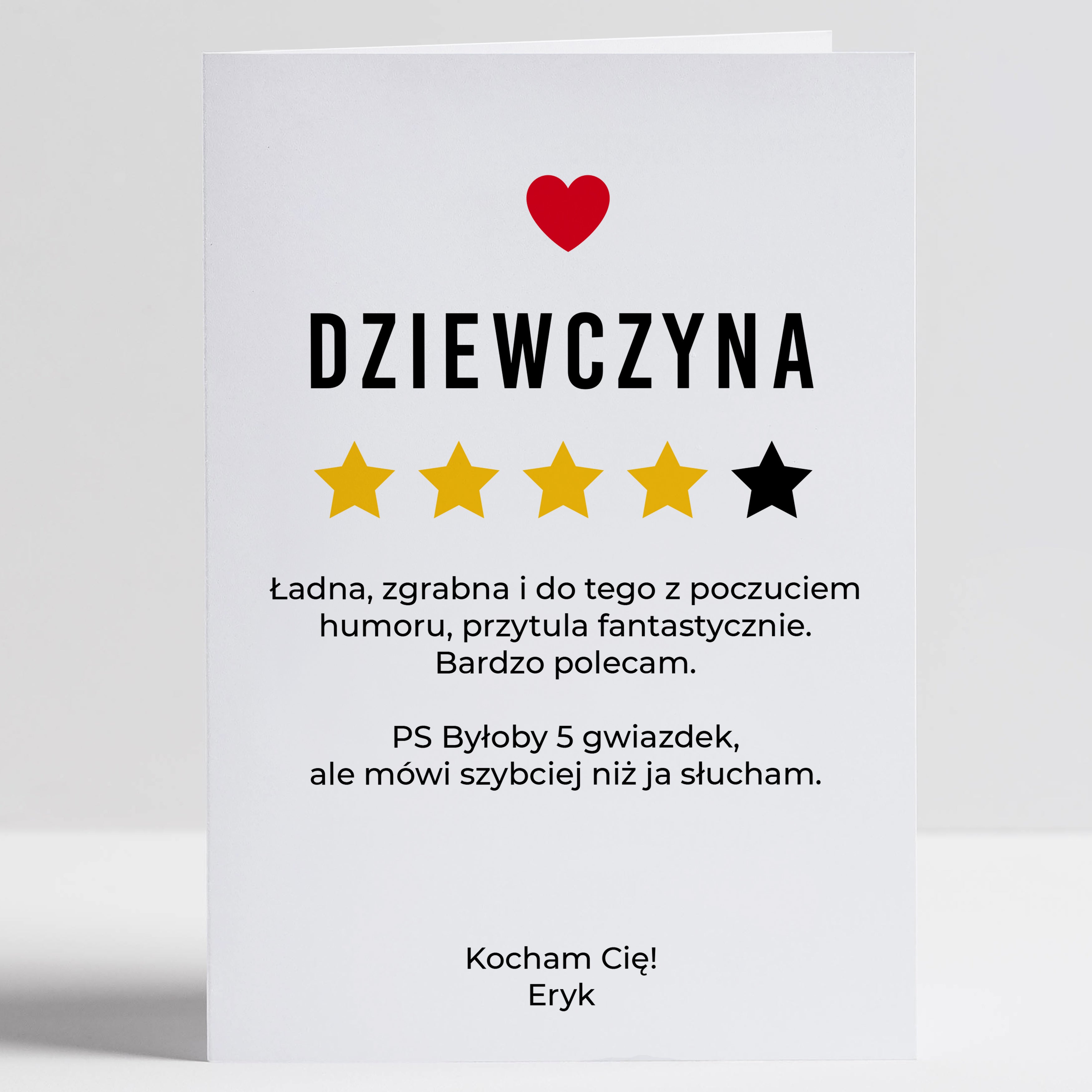 Kartka na walentynki dla niej - upominek dla dziewczyny