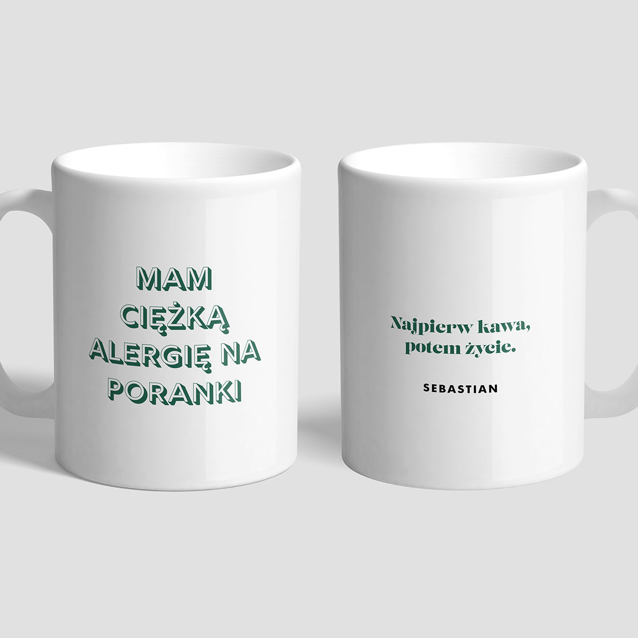 Zabawny kubek do pracy - Alergia Na Poranki śmieszny prezent do biura kubek z humorem 