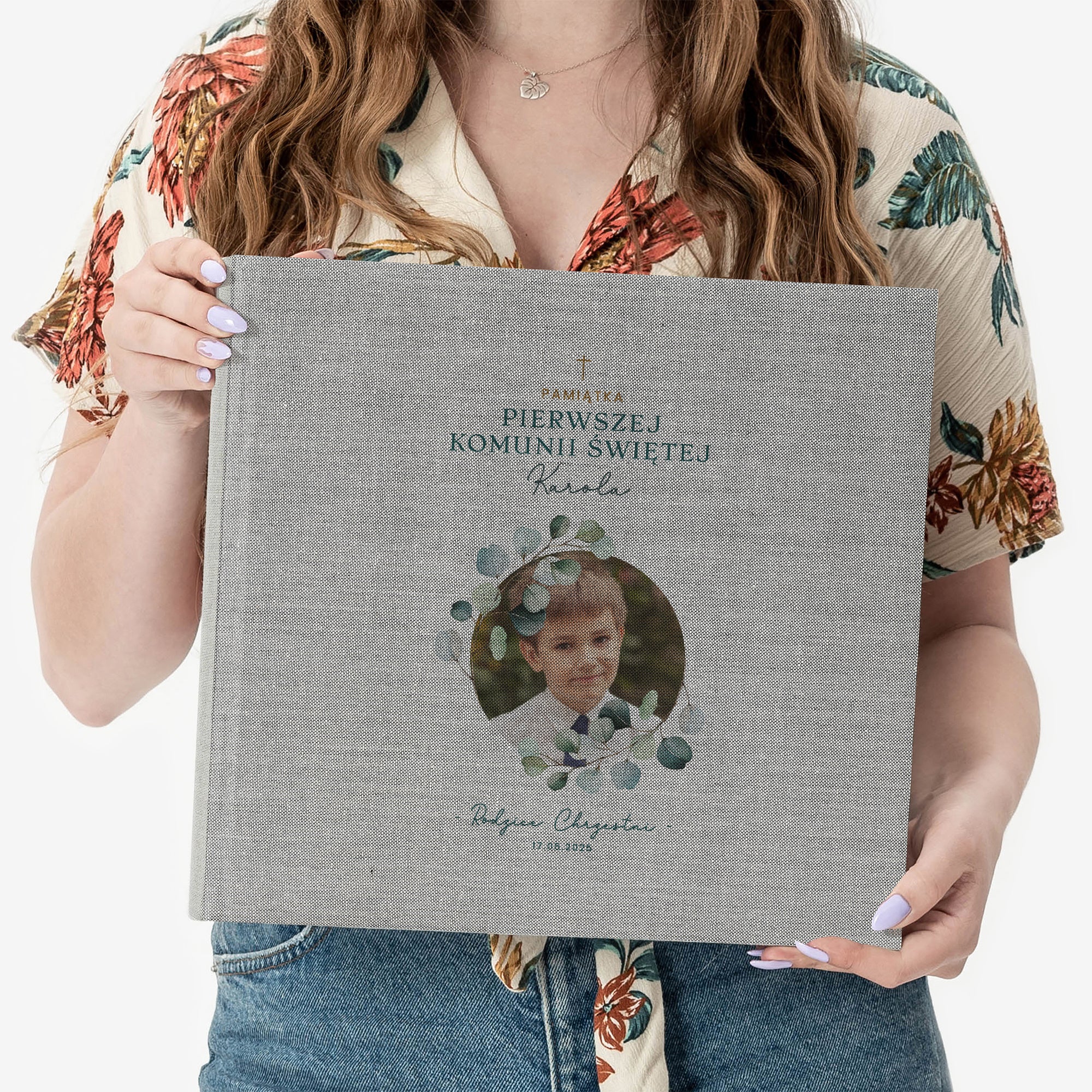 Personalizowany album na pamiątkę Pierwszej Komunii Świętej album na zdjęcia komunia prezent dla chłopca