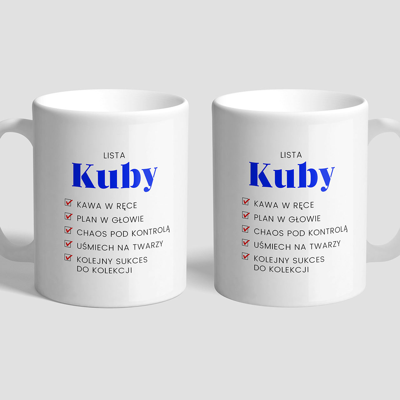 Kubek personalizowany - Lista Zadań - prezent dla osoby zorganizowanej kubek personalizowany z imieniem