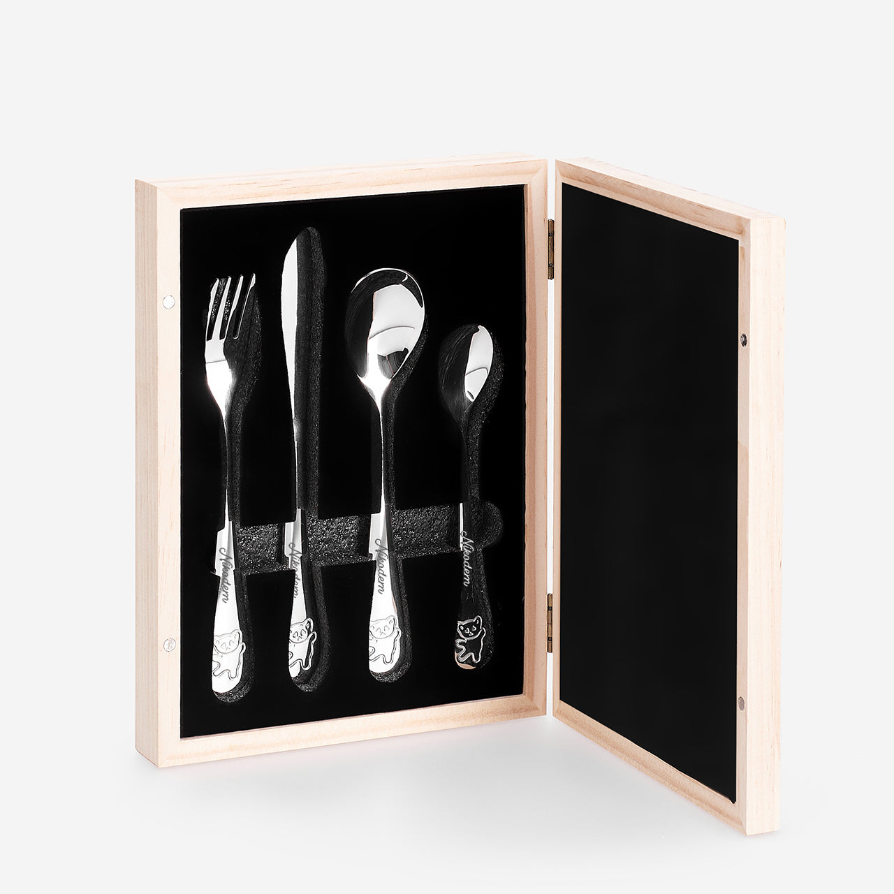 Zestaw sztućców na chrzest z grawerem - pamiątka Chrztu Świętego