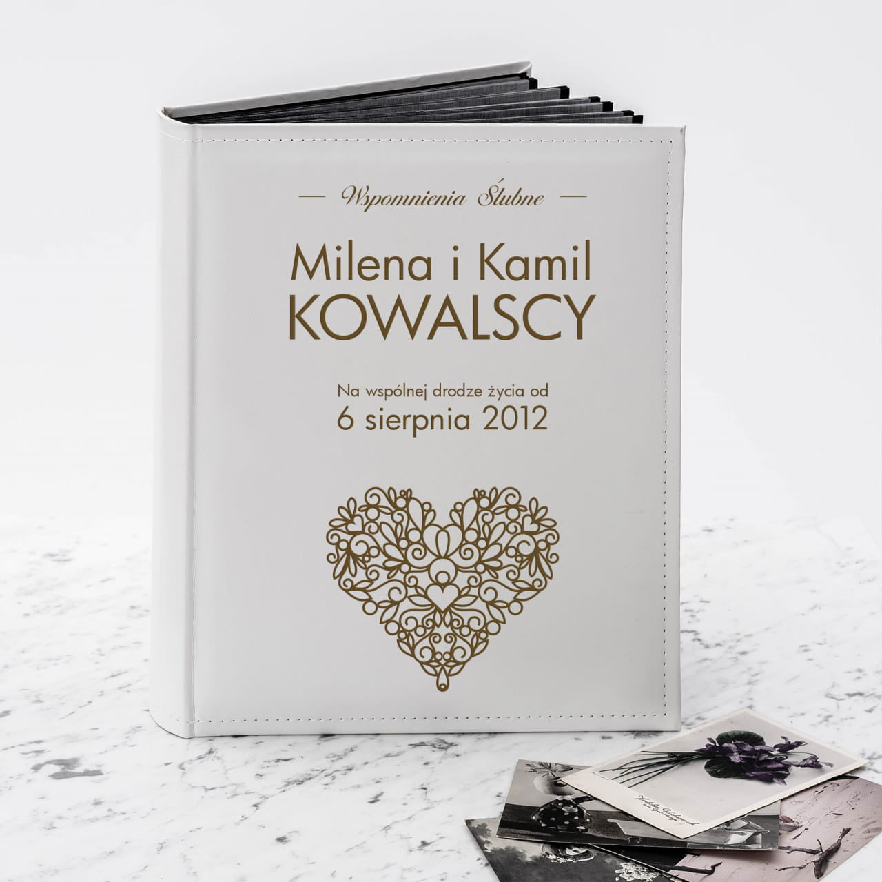 Grawerowany album na prezent na Ślub Cywilny album ślubny prezent dla pary młodej prezent na rocznicę ślubu