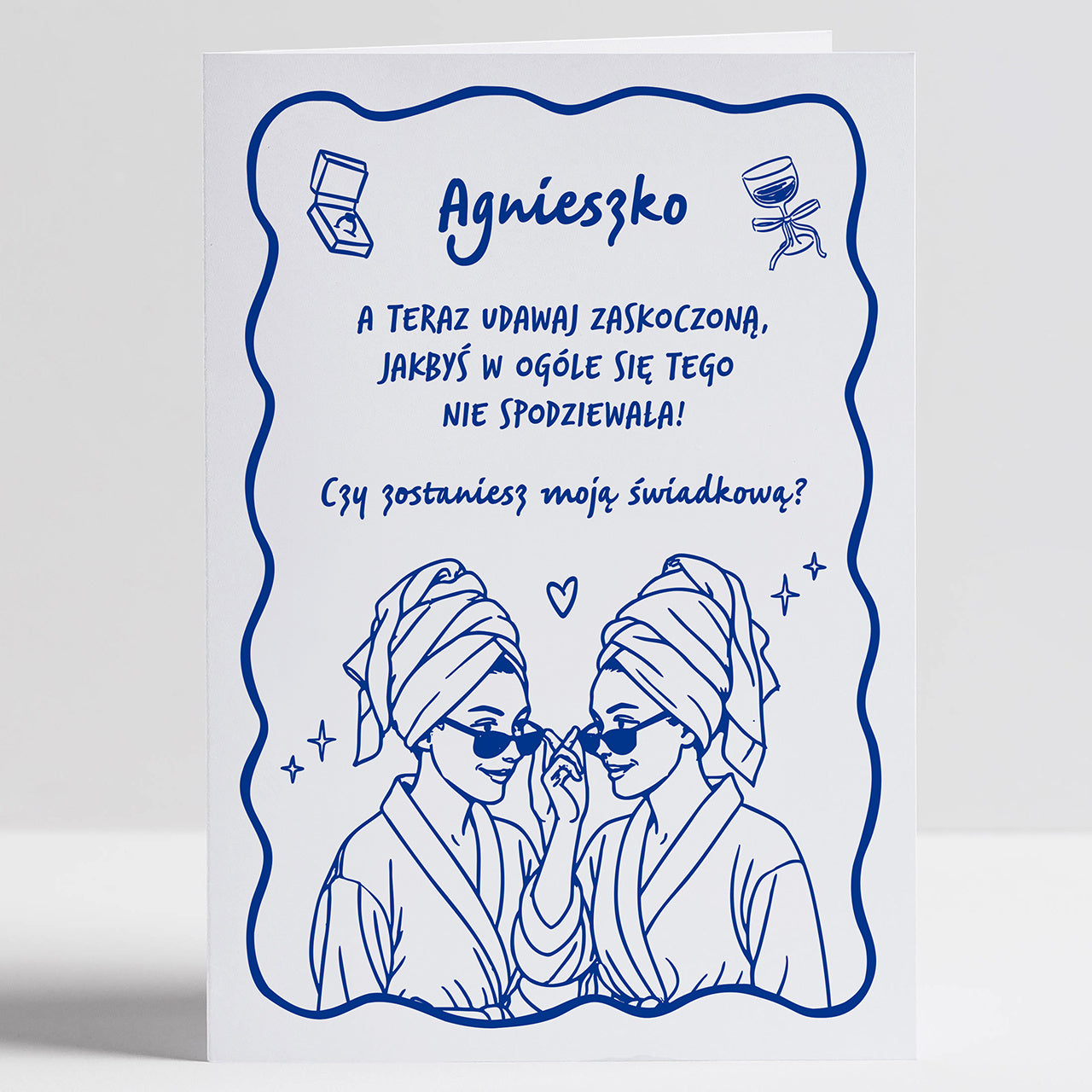 Kartka dla świadkowej - prośba o świadkowanie kartka personalizowana zapytanie o świadkowanie