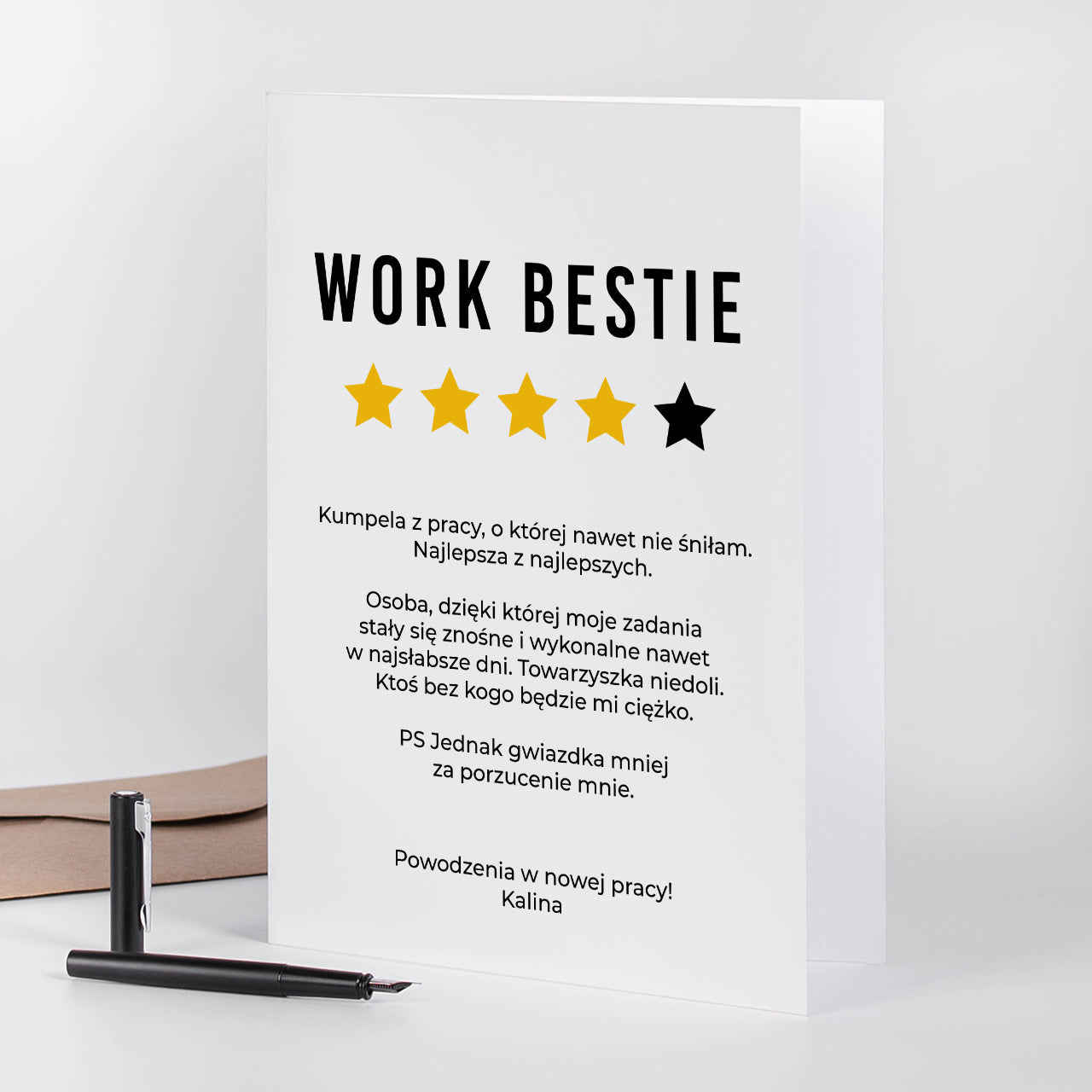Kartka na pożegnanie koleżanki odchodzącej z pracy A4 - Work Bestie kartka personalizowana kartka na odejście z pracy 