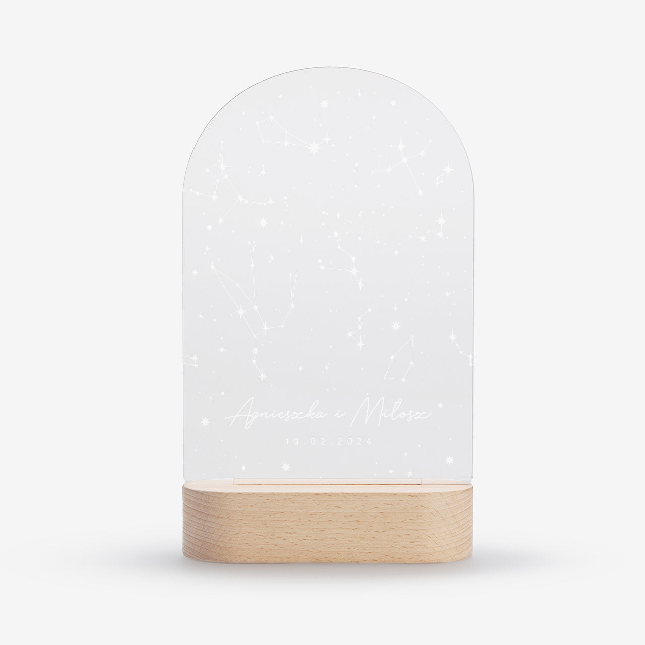 Lampka led - Gwiazdy - statuetka na ślub