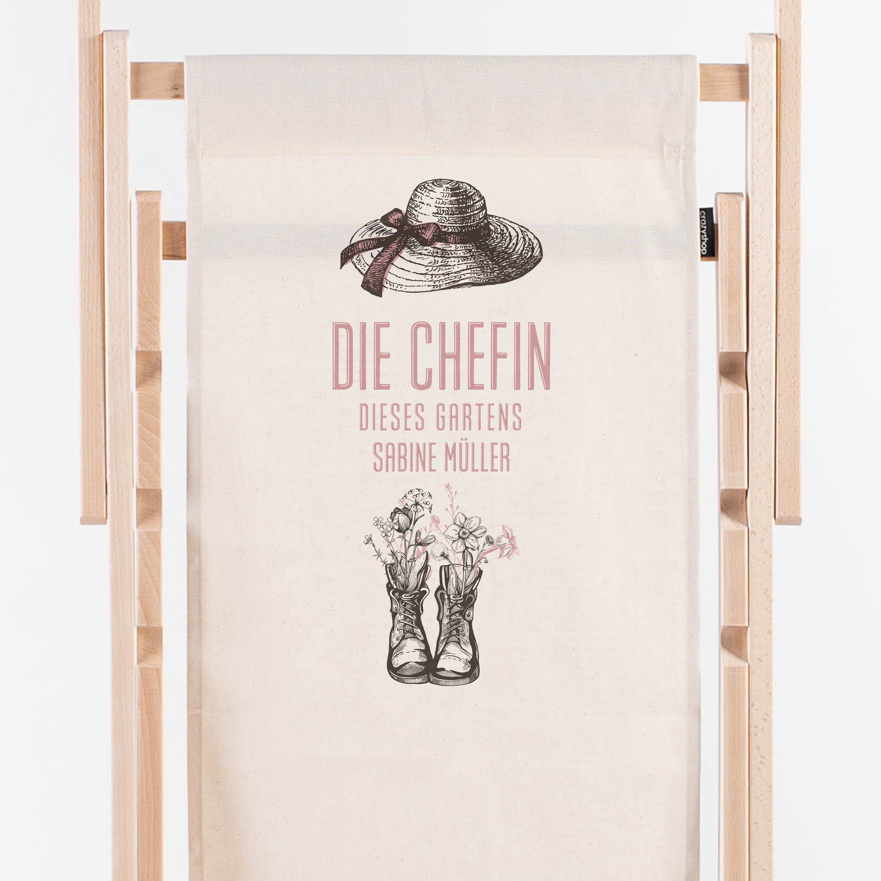 Personalisierter Liegestuhl - Geschenk für eine Gärtnerin