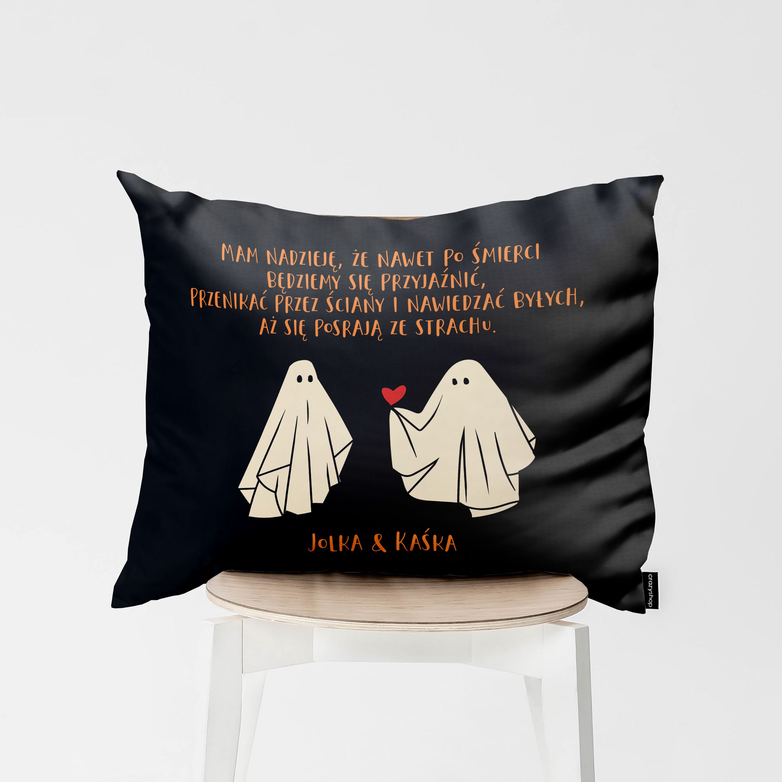 Personalizowana poduszka dla przyjaciółki na Halloween prezent dla przyjaciółki śmieszna poduszka 