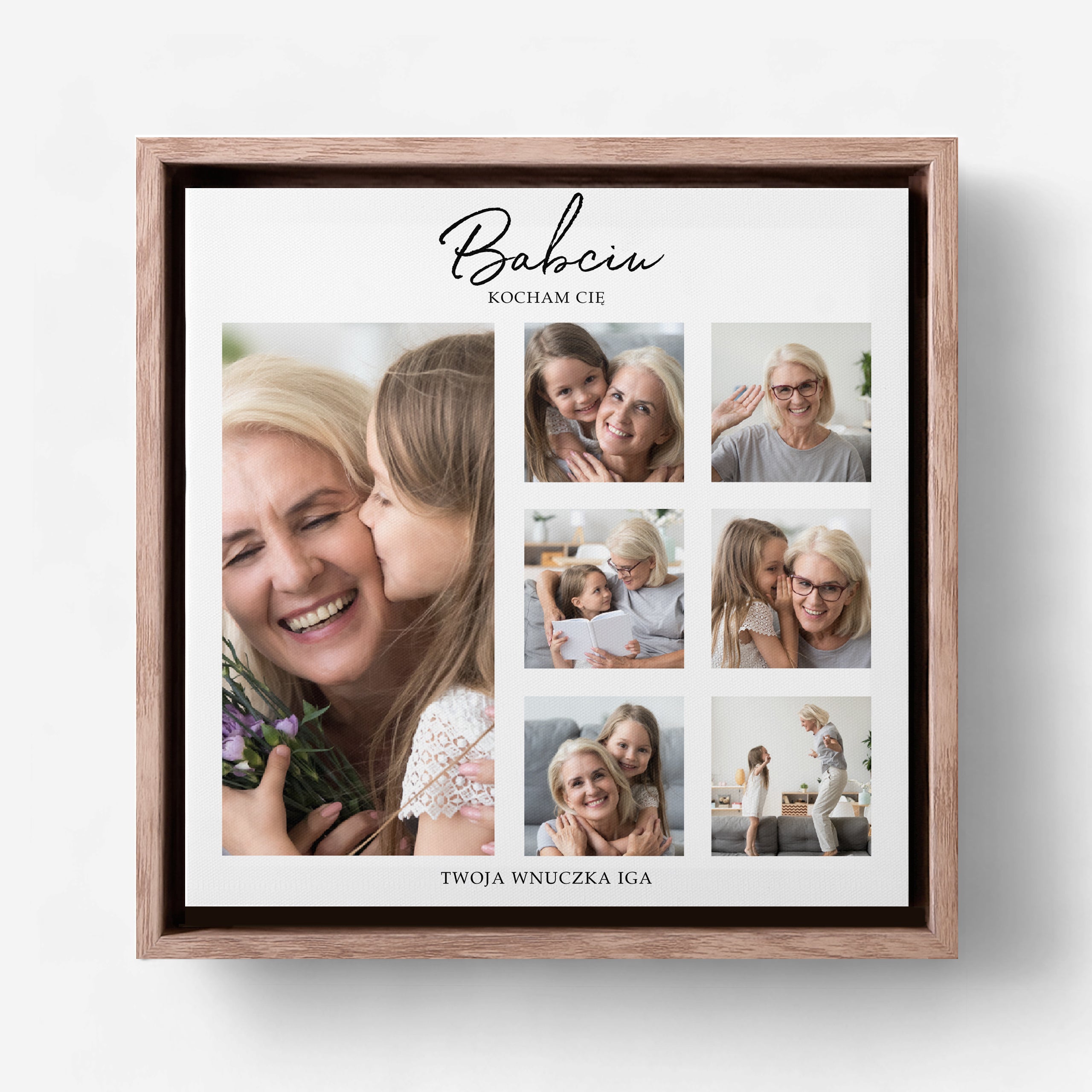 Zdjęcia na płótnie dla babci - kolaż prezent dla babci kolaż zdjęć dla babci personalizowany obraz