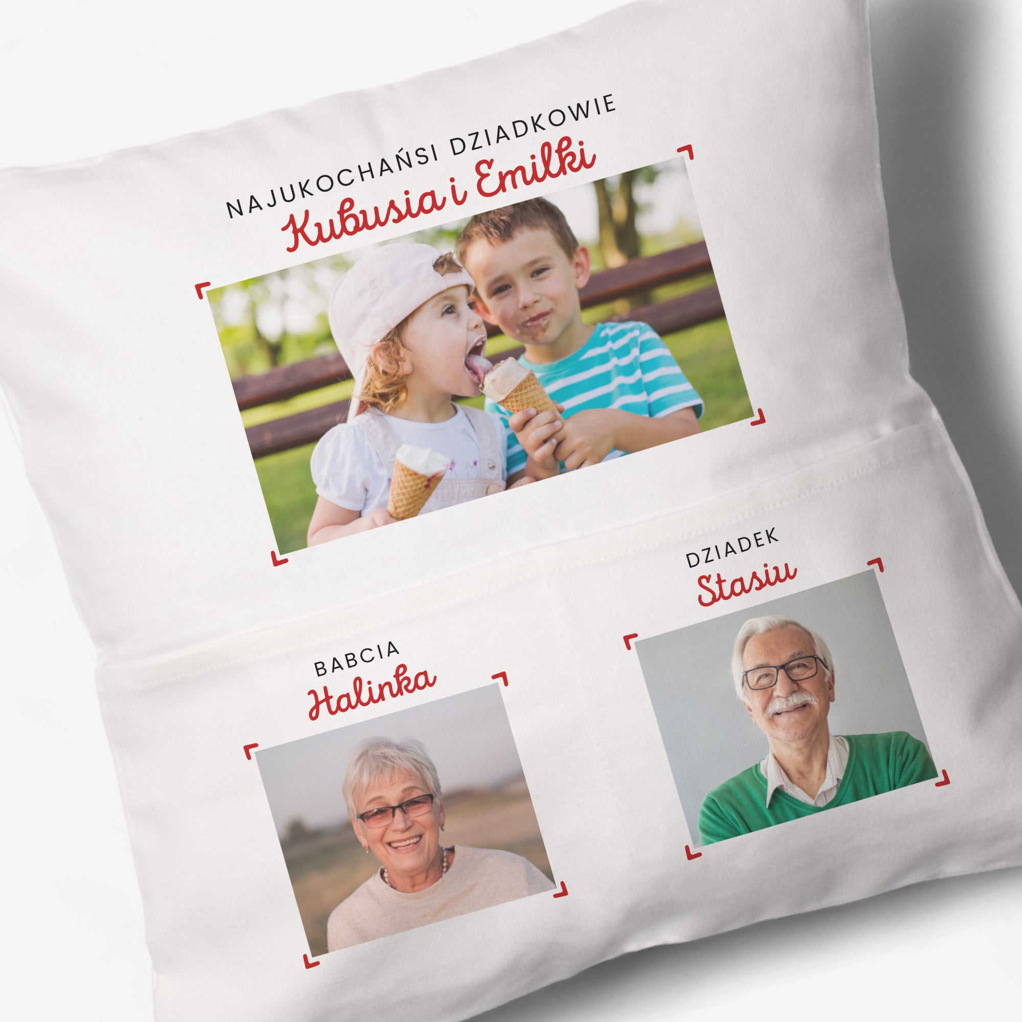 Poduszka z kieszeniami na Dzień Babci i Dziadka poduszka dla babci i dziadka prezent na Dzień Babci i Dziadka