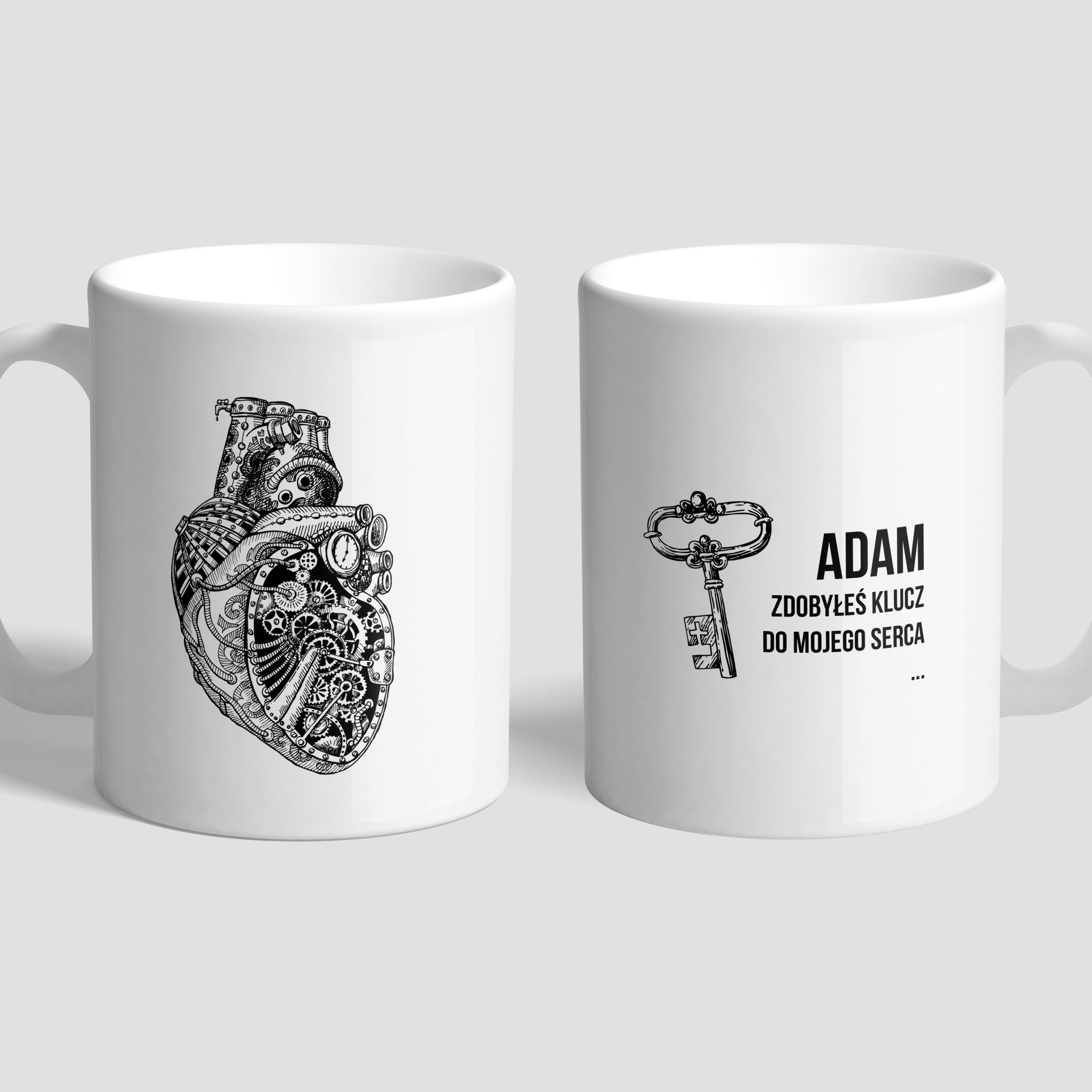 Personalizowany kubek - Klucz Do Serca - prezent na Walentynki prezent walentynkowy kubek na walentynki