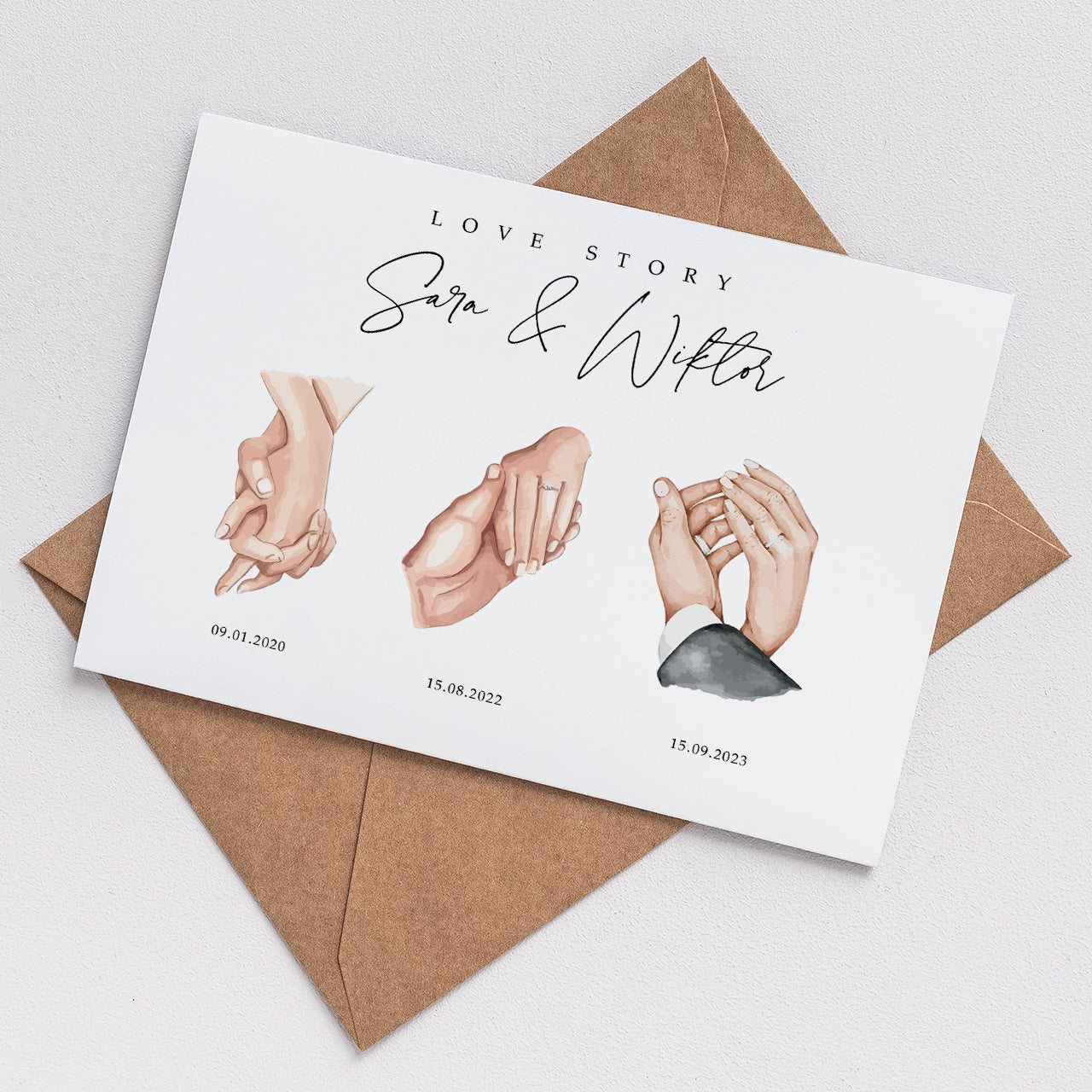 Elegancka kartka ślubna - Love Story A4