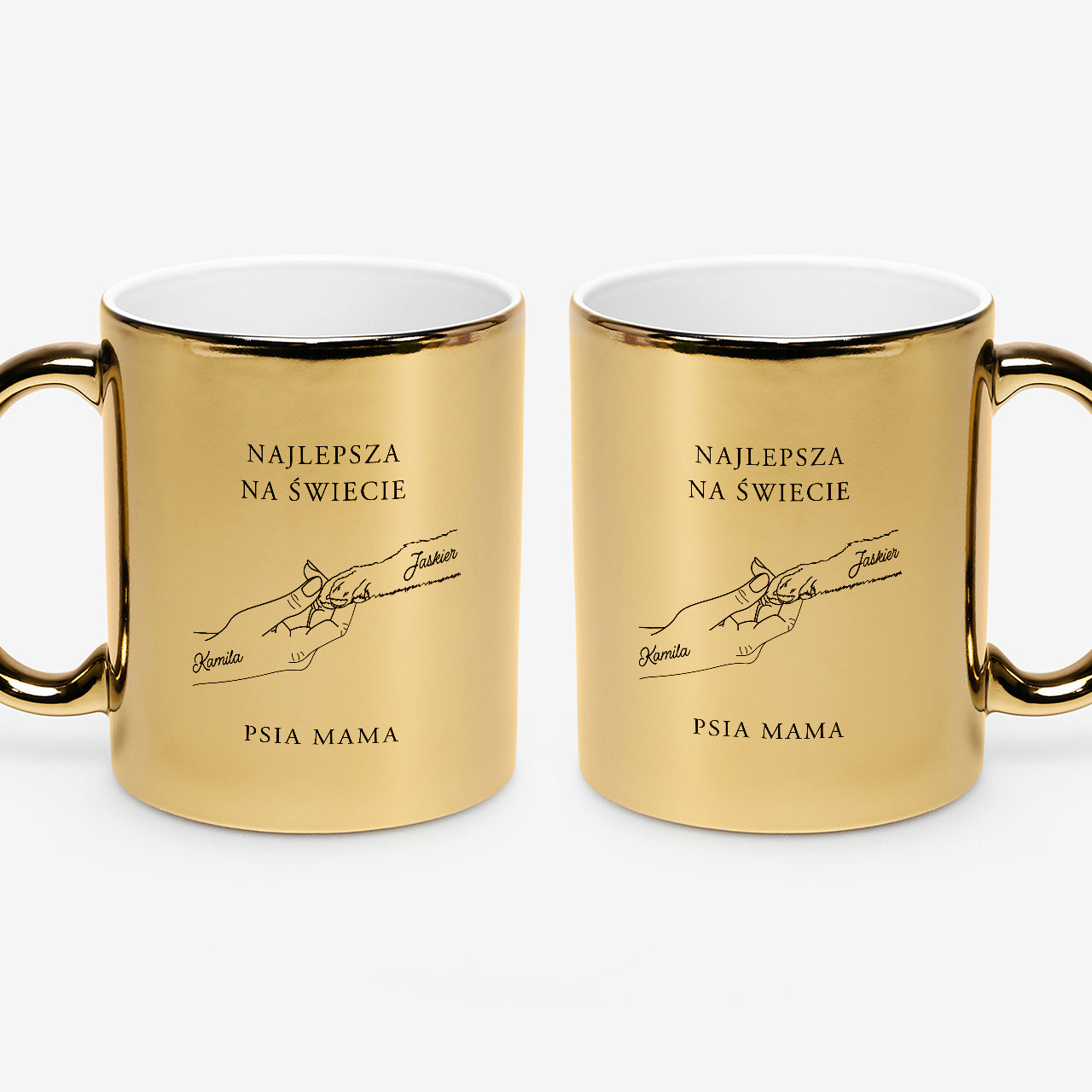 Personalizowany kubek złoty dla psiej mamy