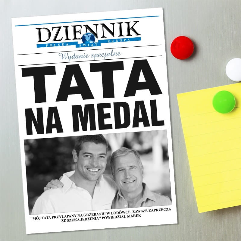 Personalizowany magnes jako upominek na Dzień Taty prezent dla taty magnes na lodówkę z własnym zdjęciem