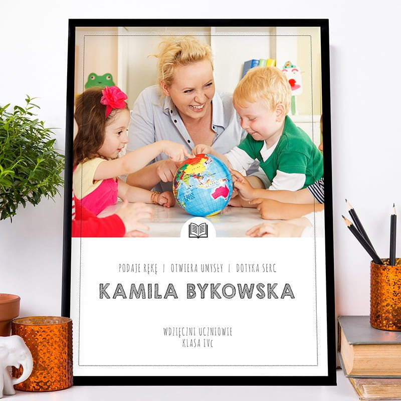 Plakat personalizowany na prezent dla wychowawczyni - pamiątka ze zdjęciem podziękowanie dla wychowawczyni