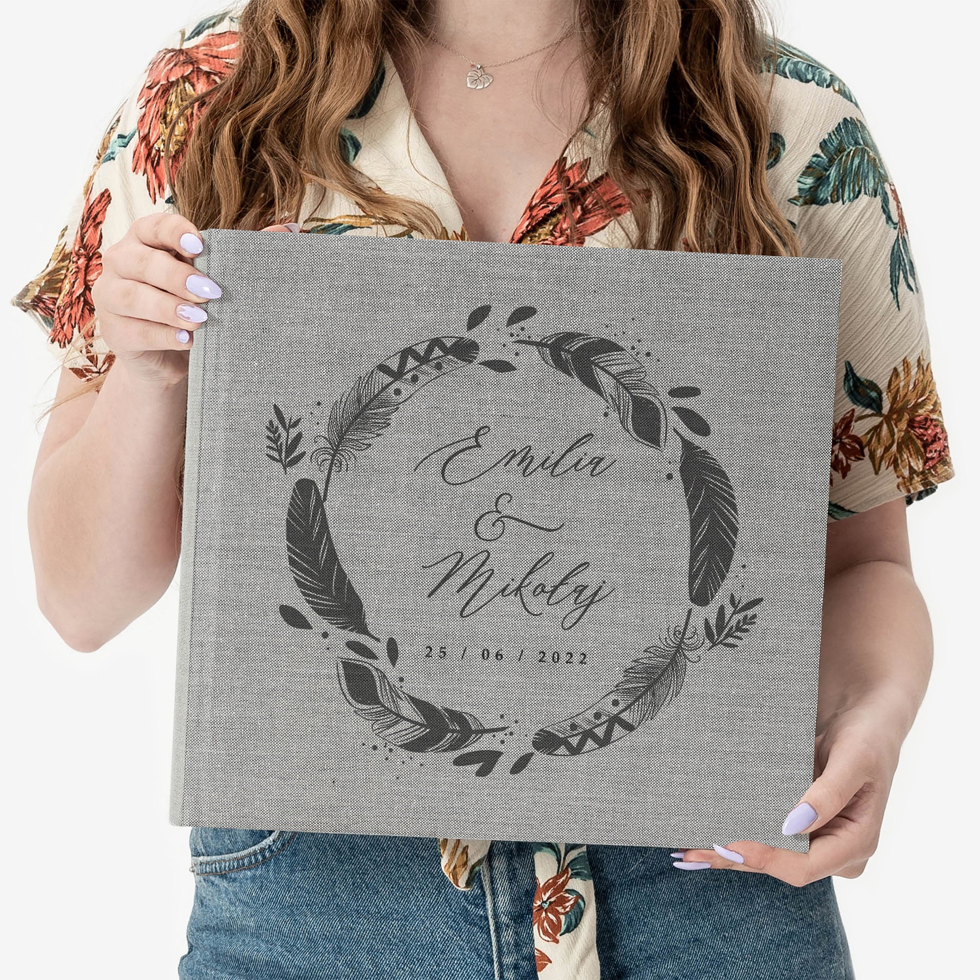 Duży album personalizowany na Ślub - boho
