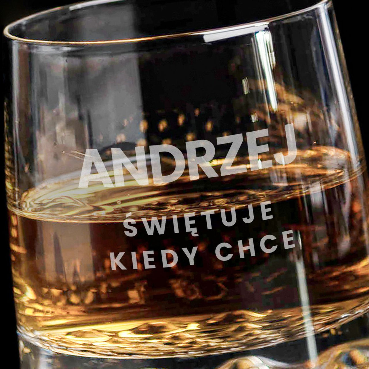 Grawerowana szklanka do whisky dla Andrzeja na imieniny