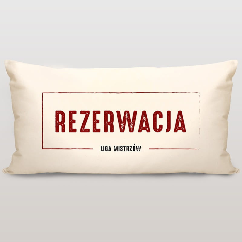 Poduszka z nadrukiem na prezent dla kibica - rezerwacja prezent dla fana piłki nożnej personalizowana poduszka