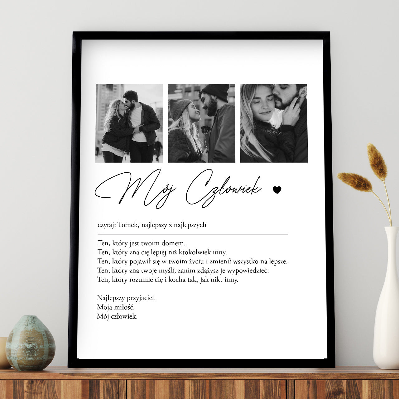 Plakat walentynkowy - Mój Człowiek - prezent dla ukochanego