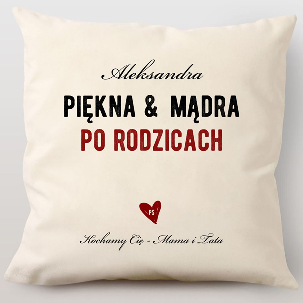 Poduszka z nadrukiem na prezent dla córki