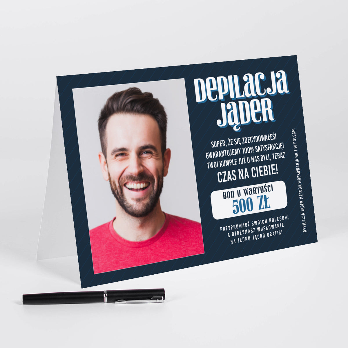 Śmieszna kartka xxl - voucher na depilację jąder