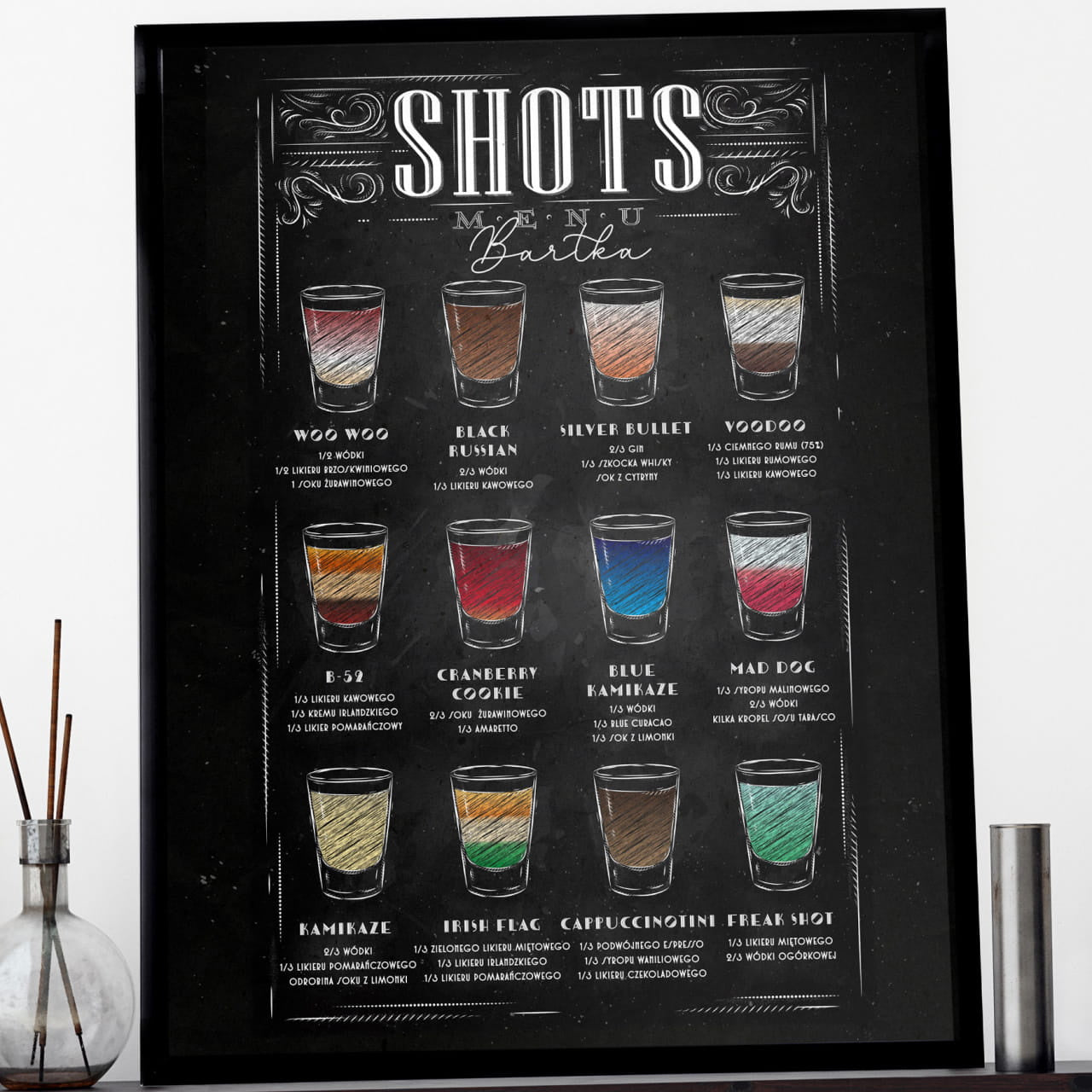 Plakat z drinkami - prezent dla barmana