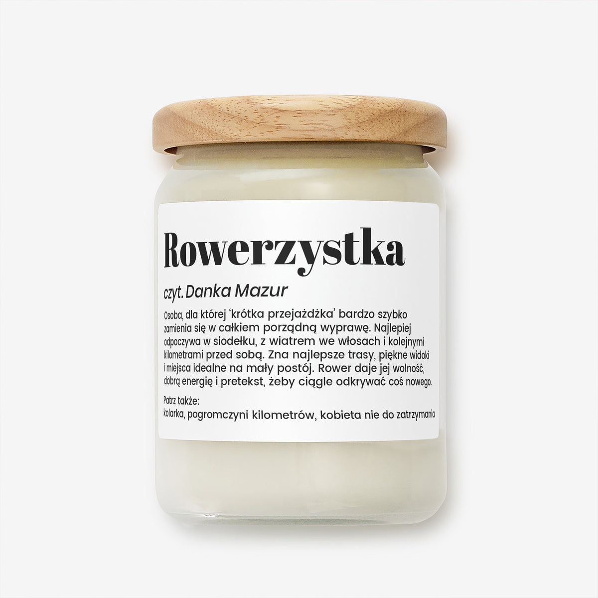 Personalizowana świeczka na prezent dla rowerzystki - definicja
