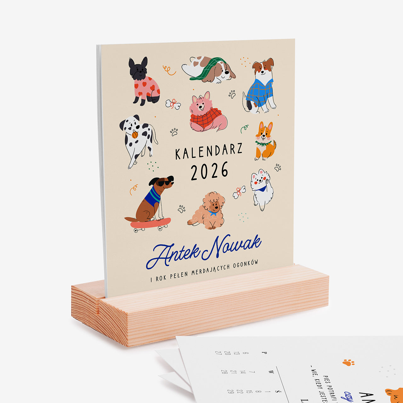 Kalendarz biurkowy dla dzieci - pieski 