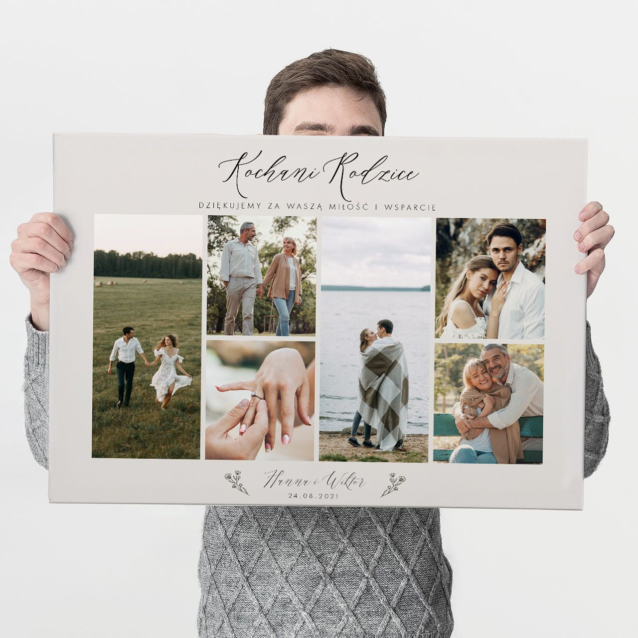 Kolaż zdjęć na płótnie - podziękowania dla rodziców na weselu prezent dla rodziców na weselu zdjęcia na płótnie