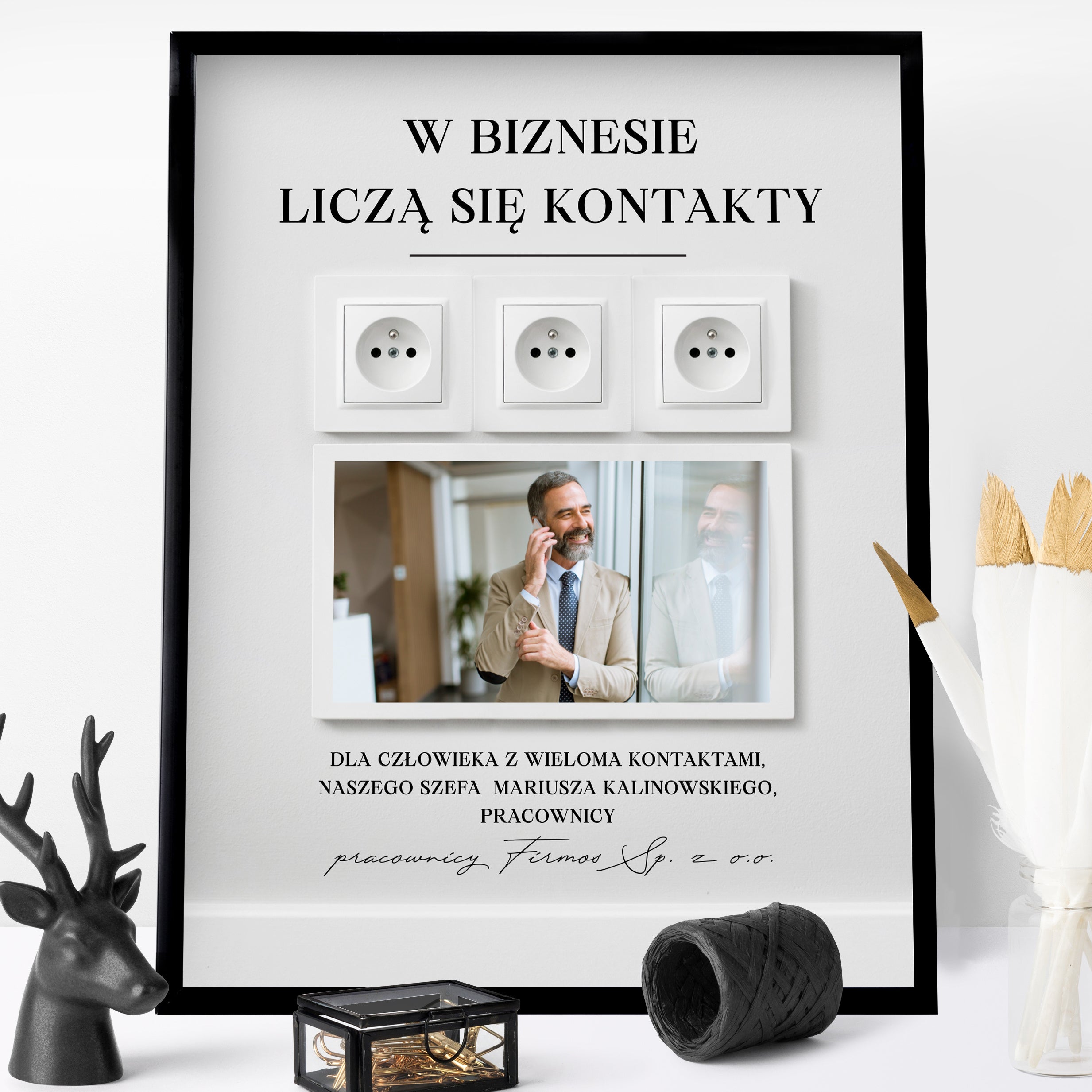 Plakat ze zdjęciem dla szefa - kontakty