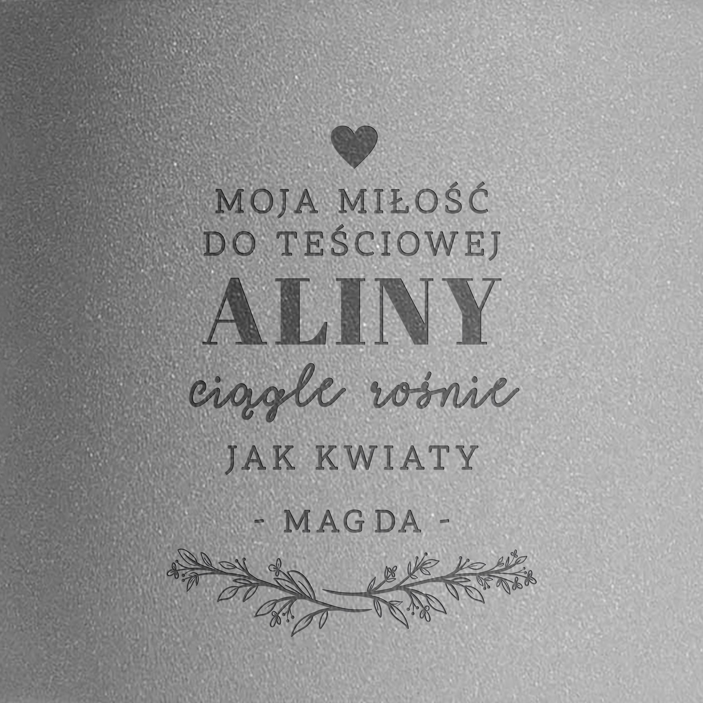 Grawerowana doniczka dla teściowej