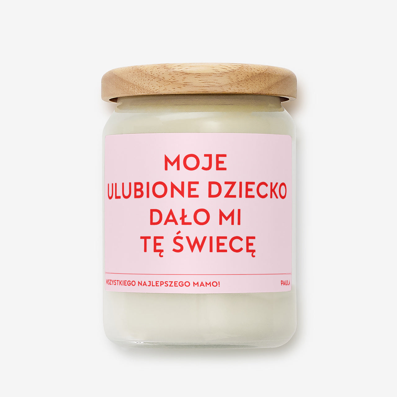 Świeca dla mamy - Ulubione Dziecko personalizowana świeczka na prezent dla mamy