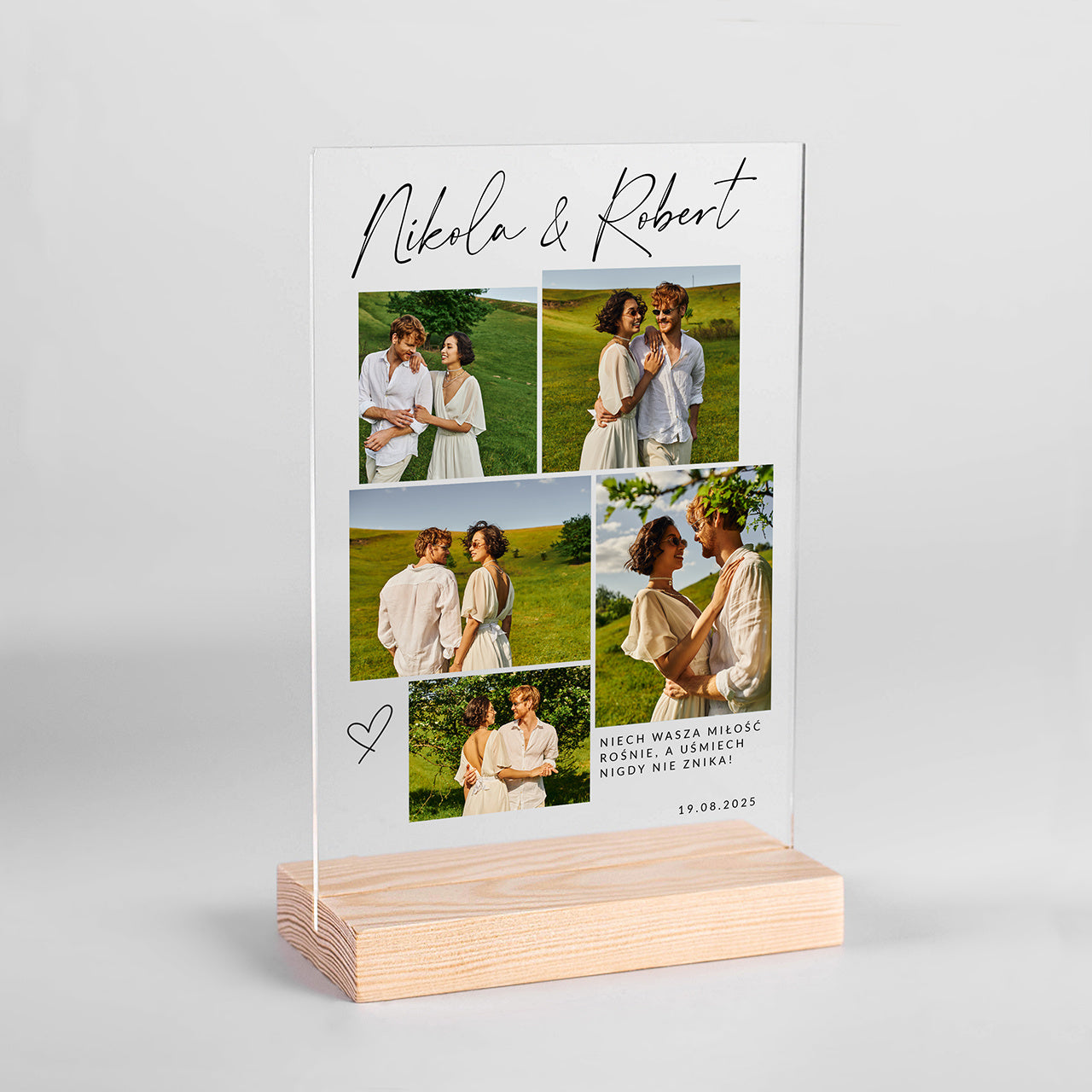 Statuetka na Ślub - prezent ze zdjęciami prezent ślubny dla pary personalizowany prezent ślubny
