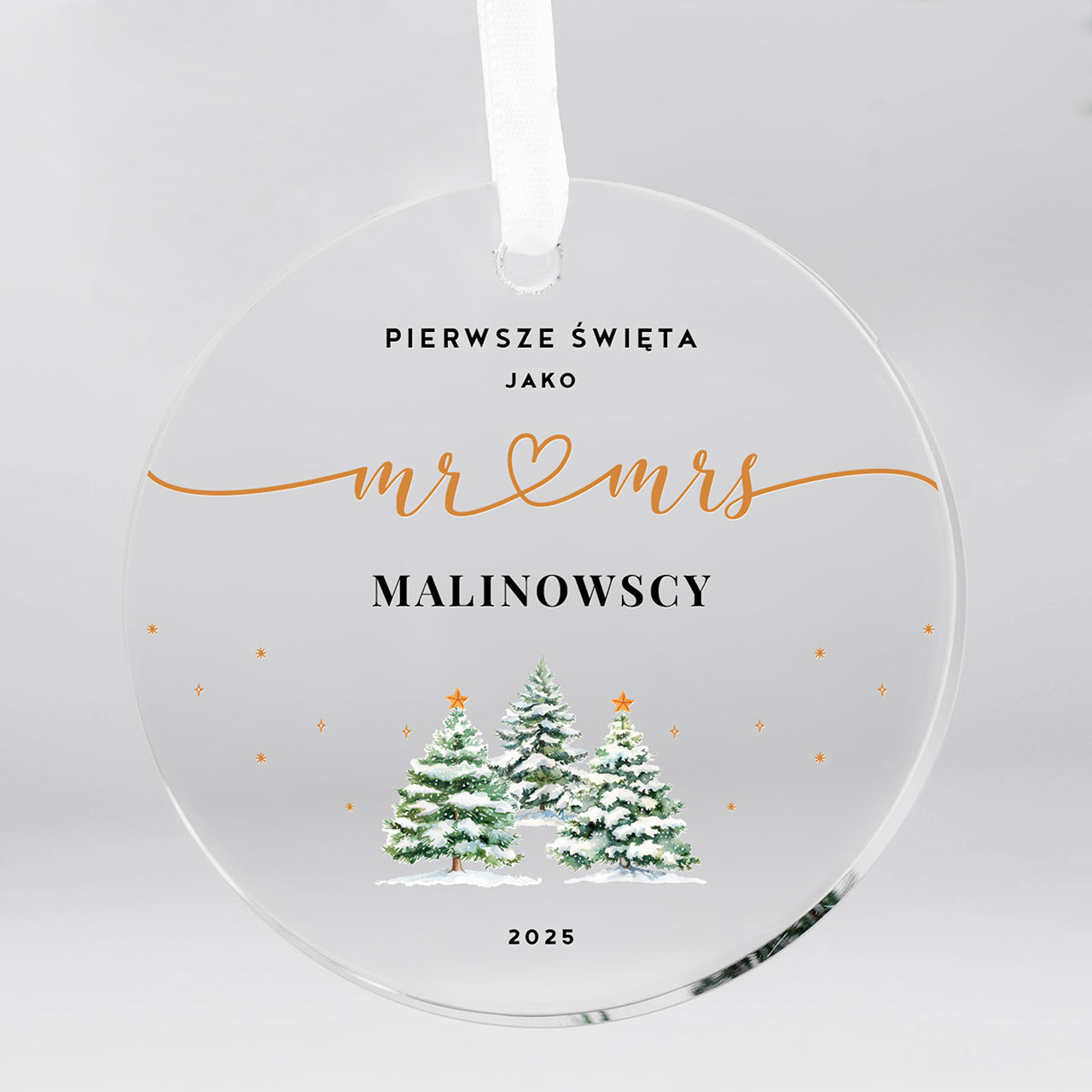 Zawieszka świąteczna dla nowożeńców - Mr & Mrs prezent dla pary prezent na święta