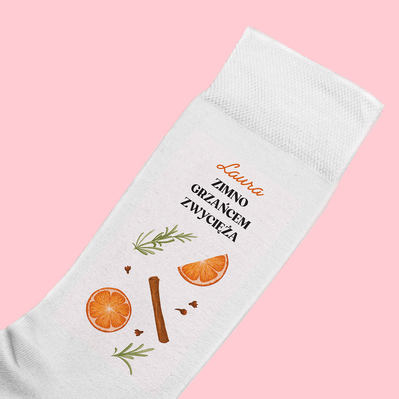 Świąteczne personalizowane skarpetki - grzaniec r. 42-45 drobny upominek dla chłopaka świąteczne skarpetki