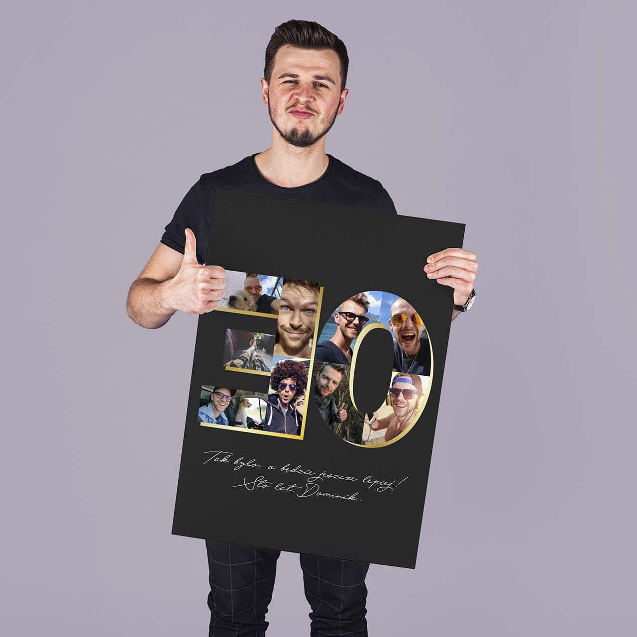 Duża kartka na 30 urodziny dla mężczyzny - kolaż zdjęć kartka urodzinowa upominek dla mężczyzny