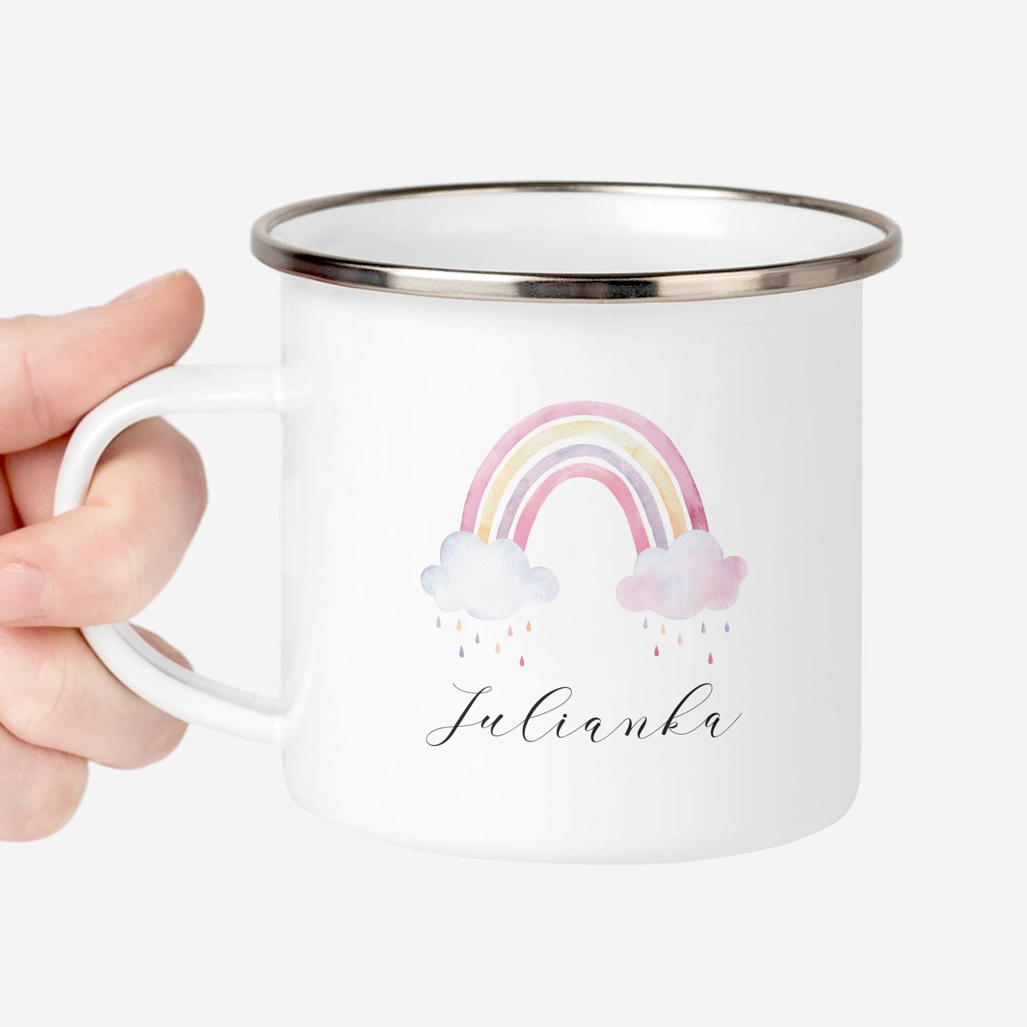 Personalizowany kubek dla dziewczynki - tęcza